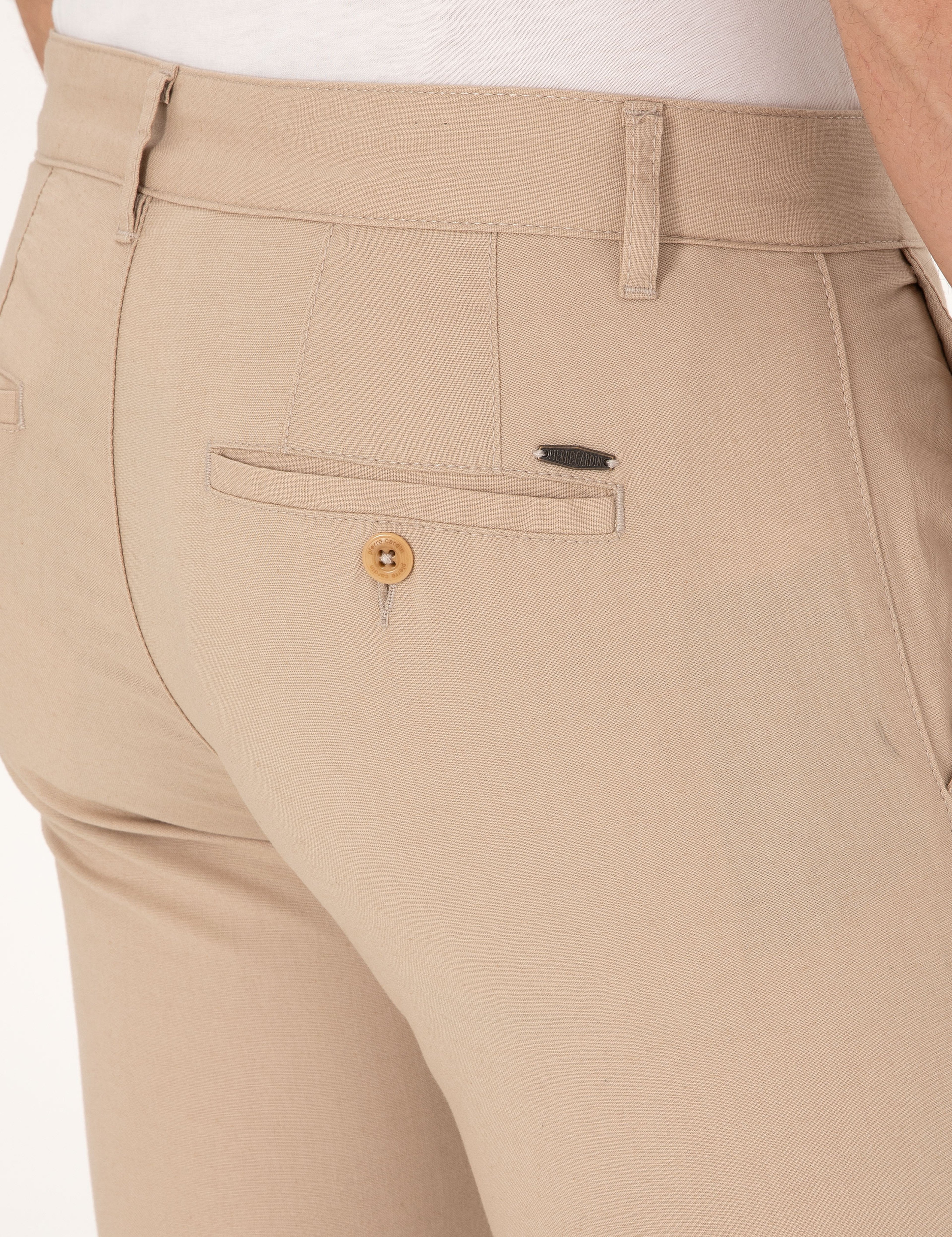 Bej Slim Fit Kanvas Pantolon - Image 6