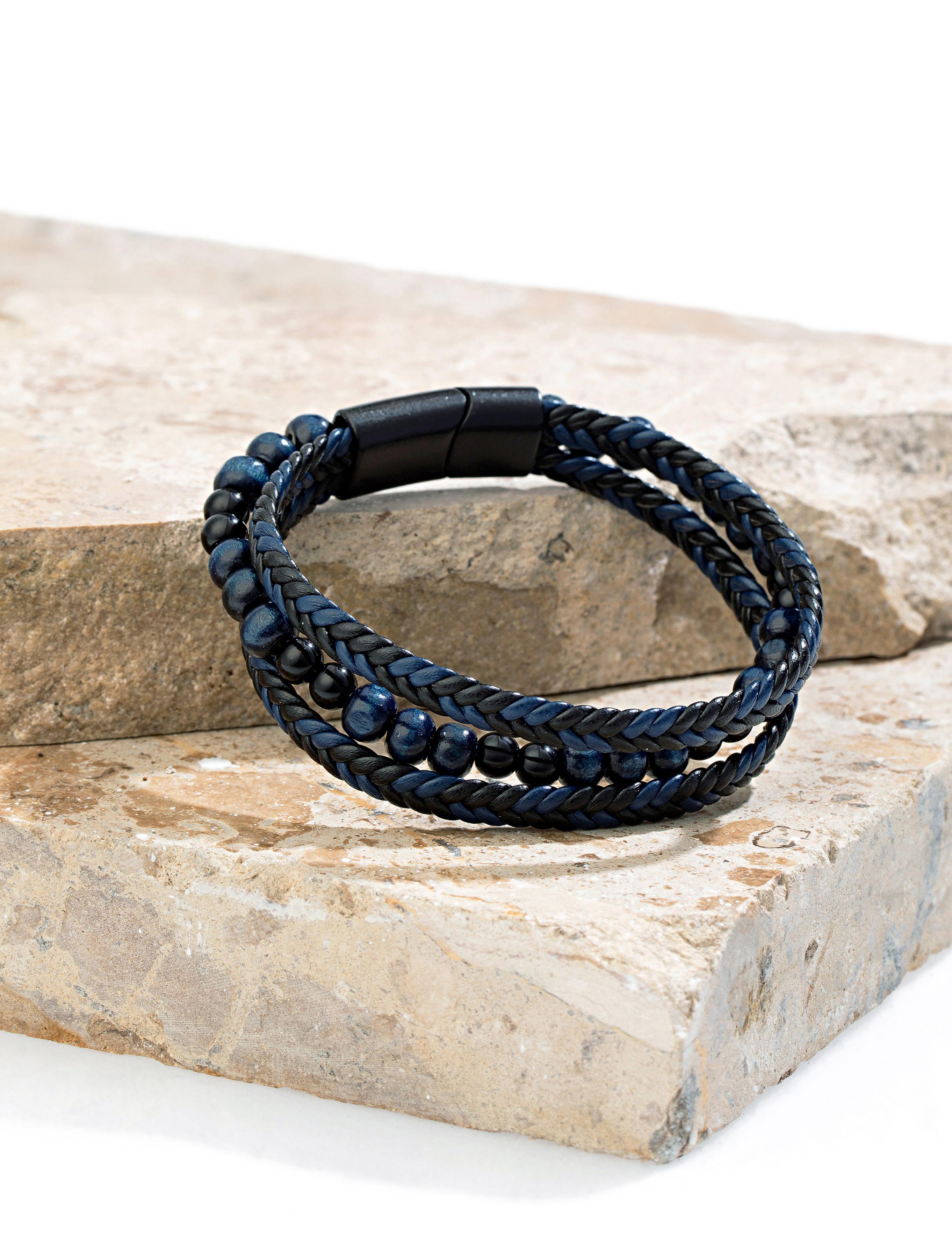 Lacivert Deri Bileklik