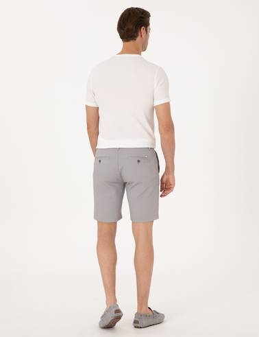 Gri Slim Fit Dokuma Şort