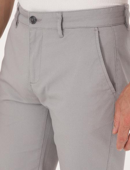 Gri Slim Fit Dokuma Şort - 50308132013
