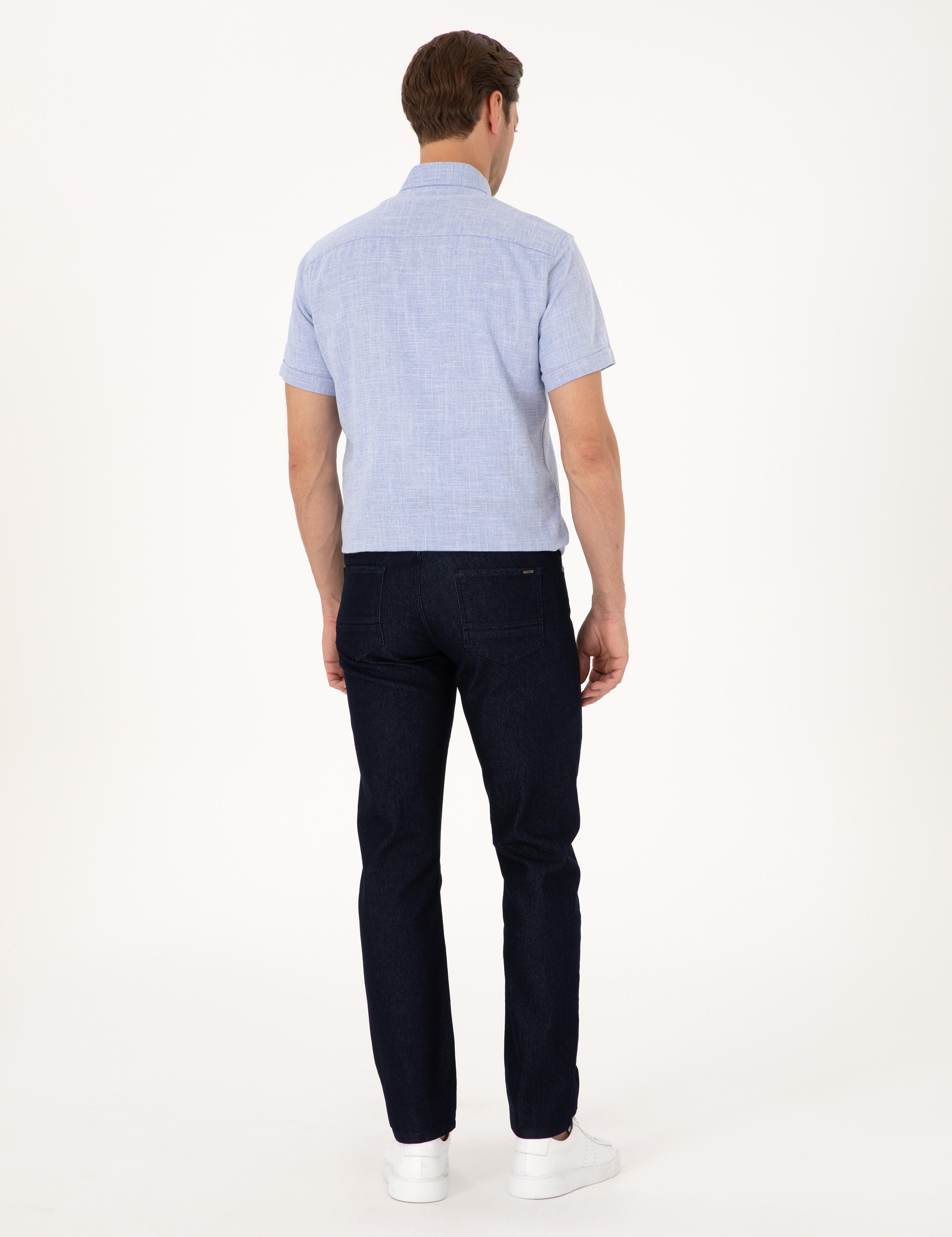 Koyu Lacivert Straight Fit Jean Pantolon