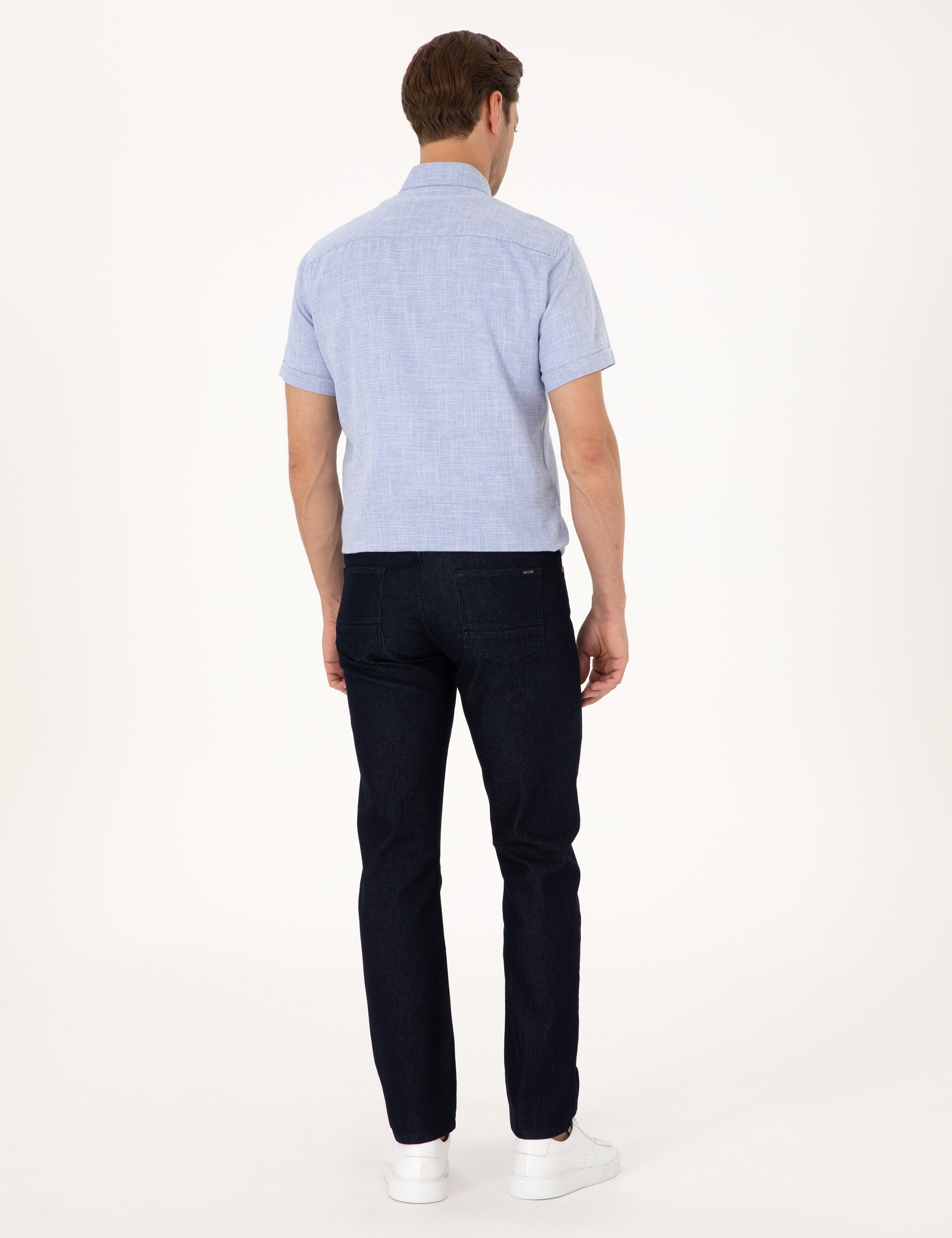 Koyu Lacivert Straight Fit Jean Pantolon - Image 4