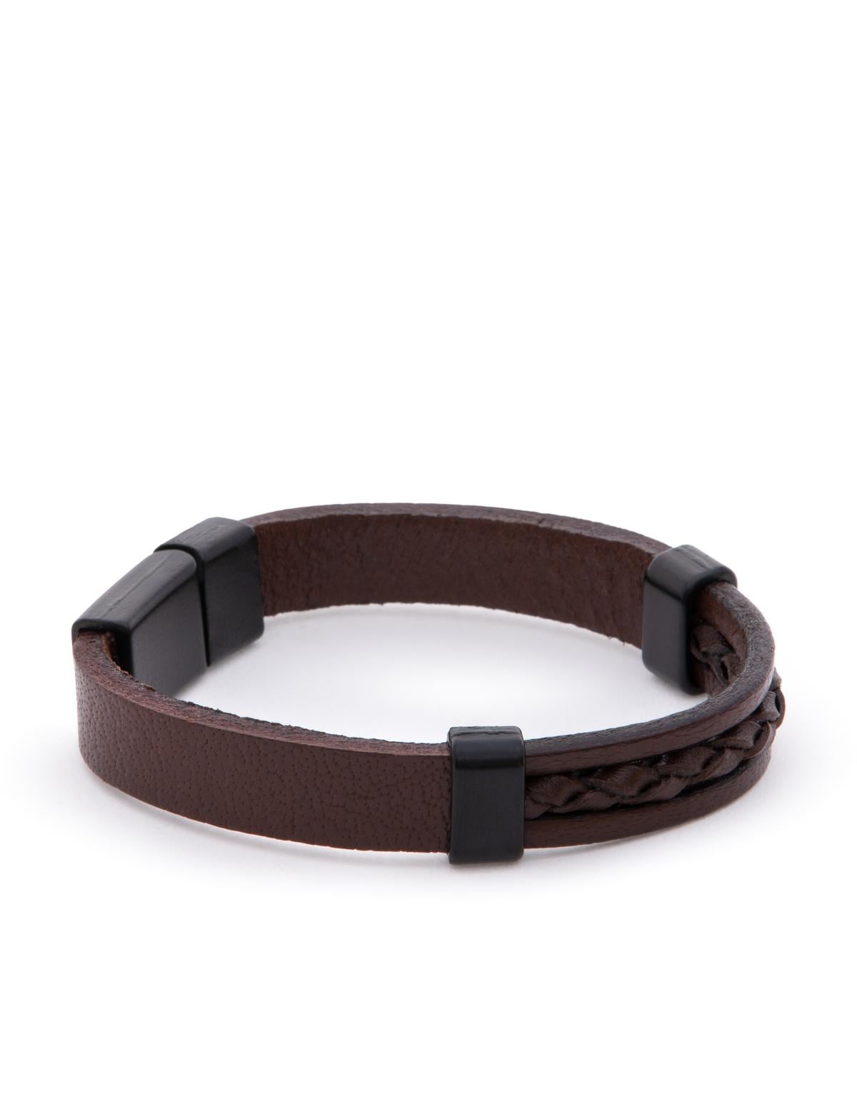 Kahverengi %100 Deri Bileklik - 50318792001