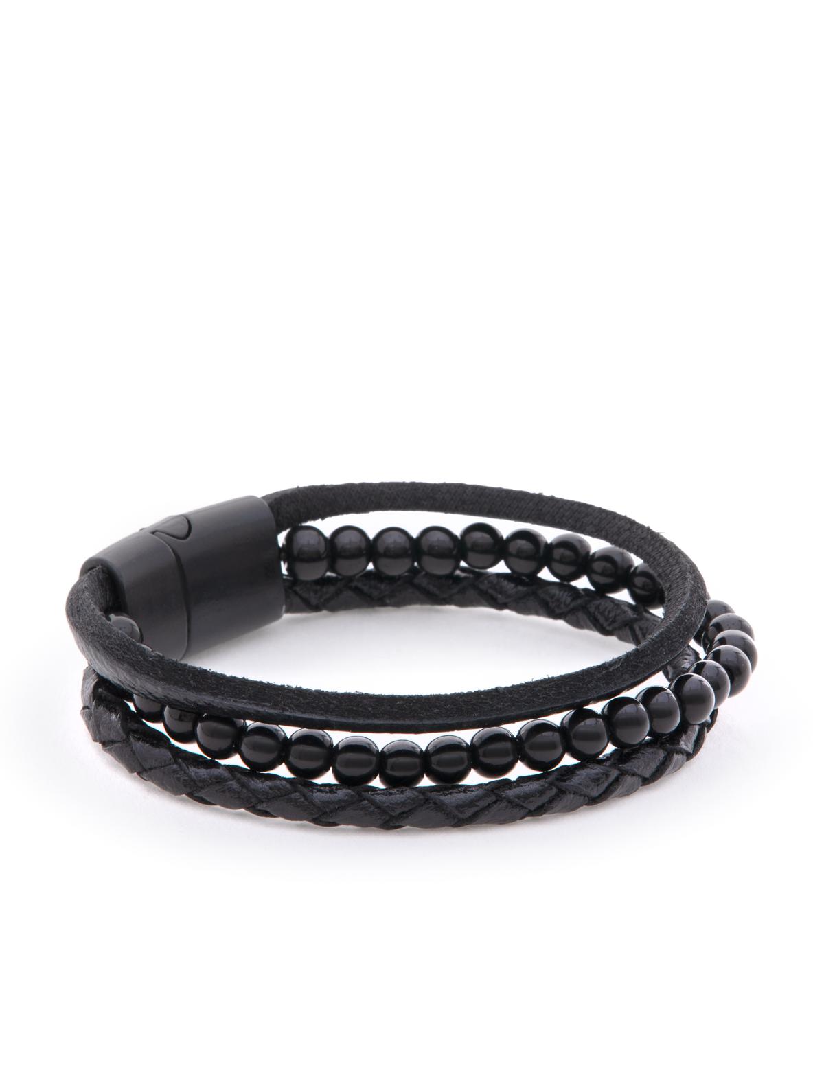 Siyah Deri Bileklik - 50318793001