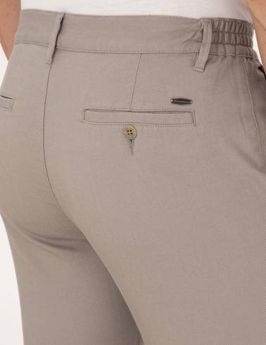 Taş Regular Fit Beli Lastikli Kanvas Pantolon