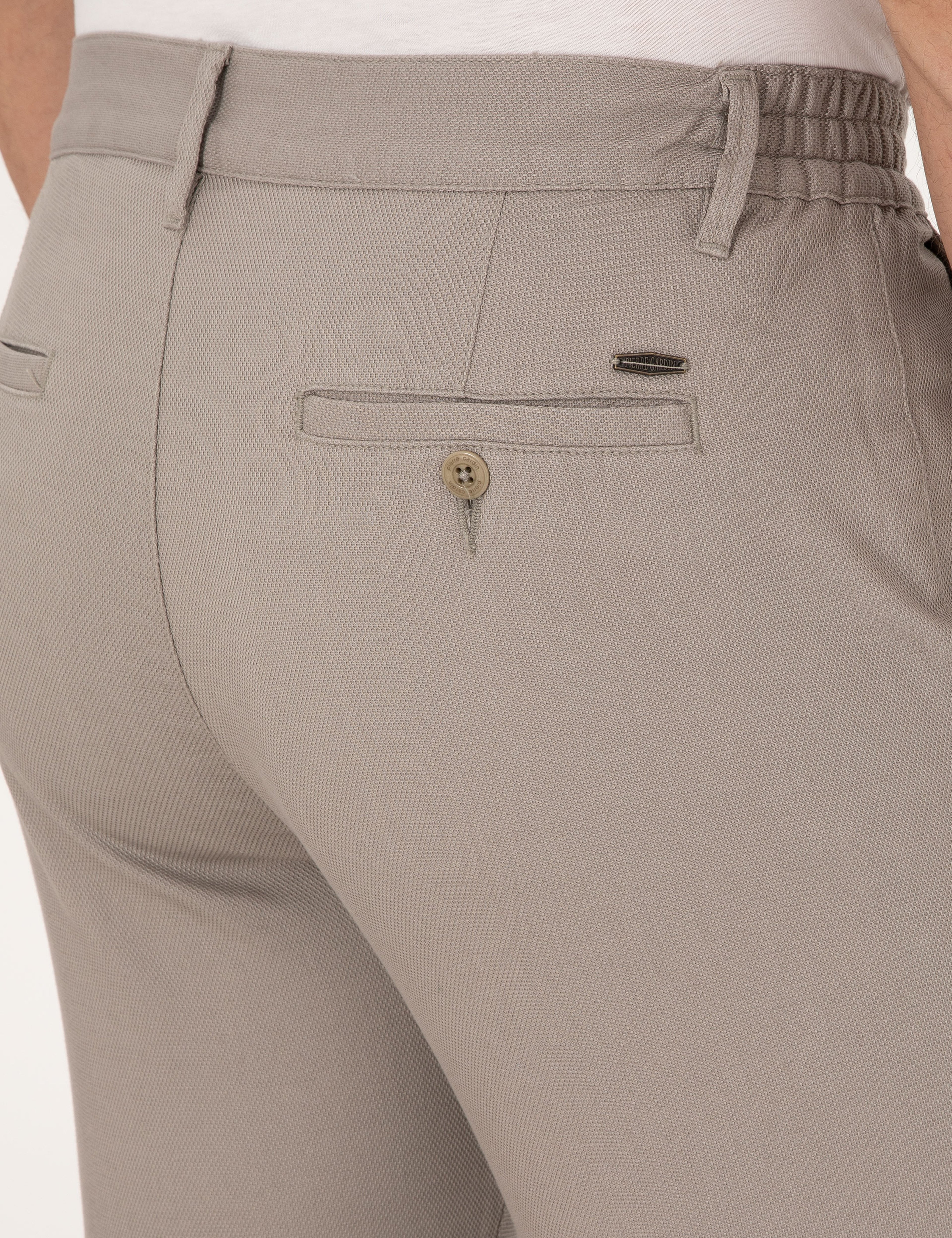 Taş Regular Fit Beli Lastikli Kanvas Pantolon