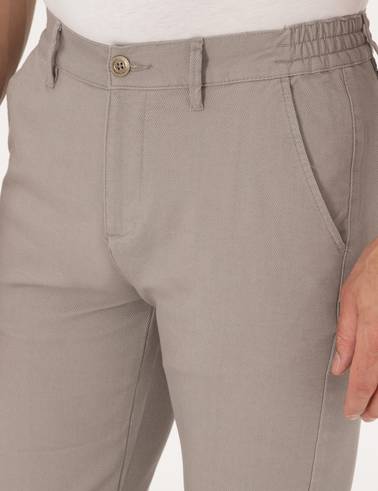 Taş Regular Fit Beli Lastikli Kanvas Pantolon