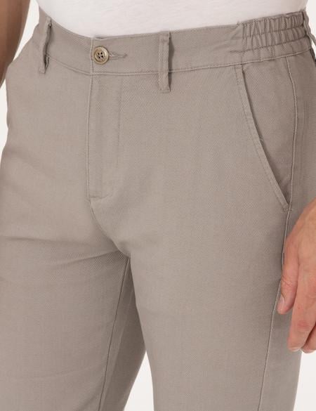 Taş Regular Fit Beli Lastikli Kanvas Pantolon - 50308104024