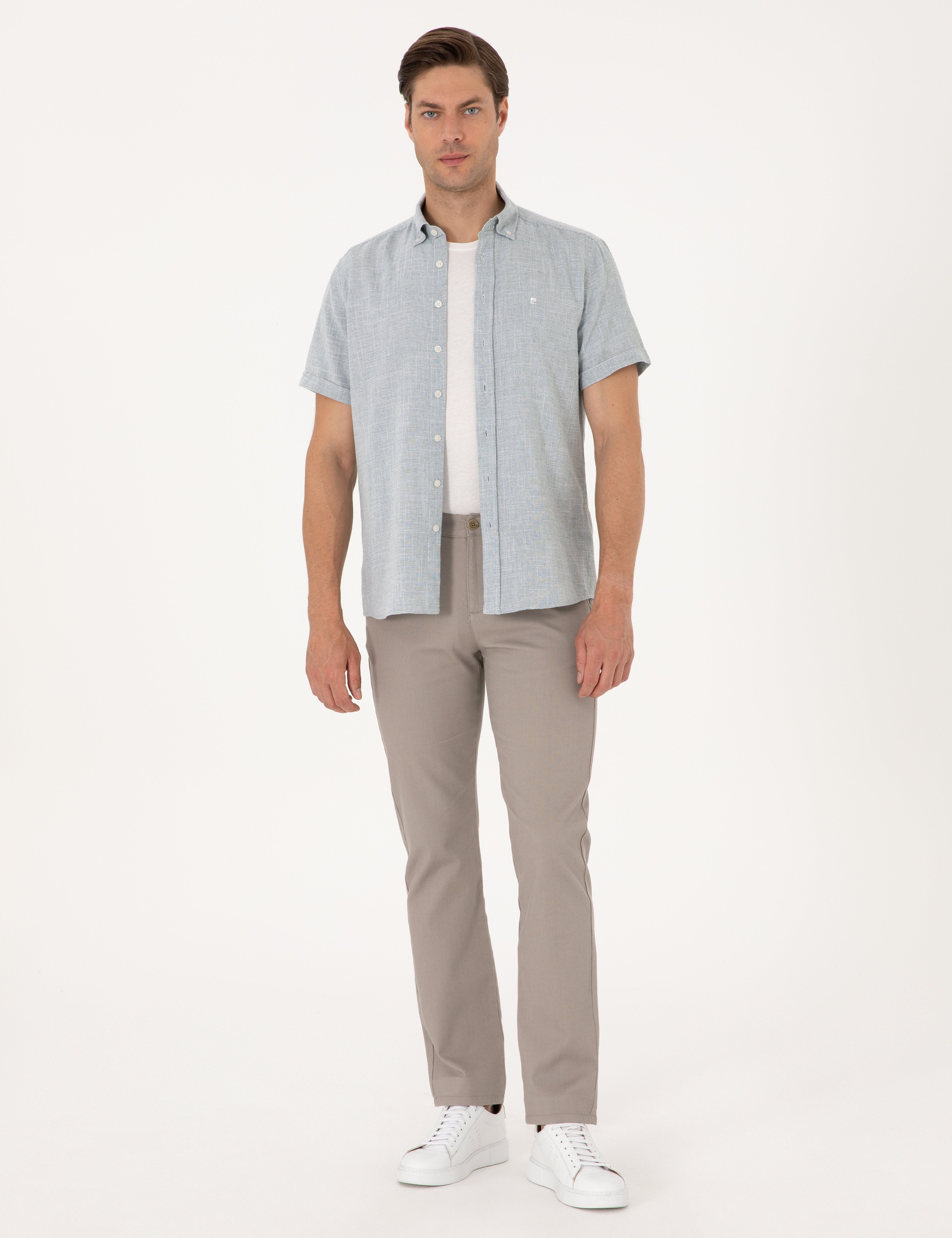 Taş Regular Fit Beli Lastikli Kanvas Pantolon