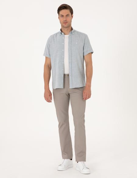 Taş Regular Fit Beli Lastikli Kanvas Pantolon - 50308104024