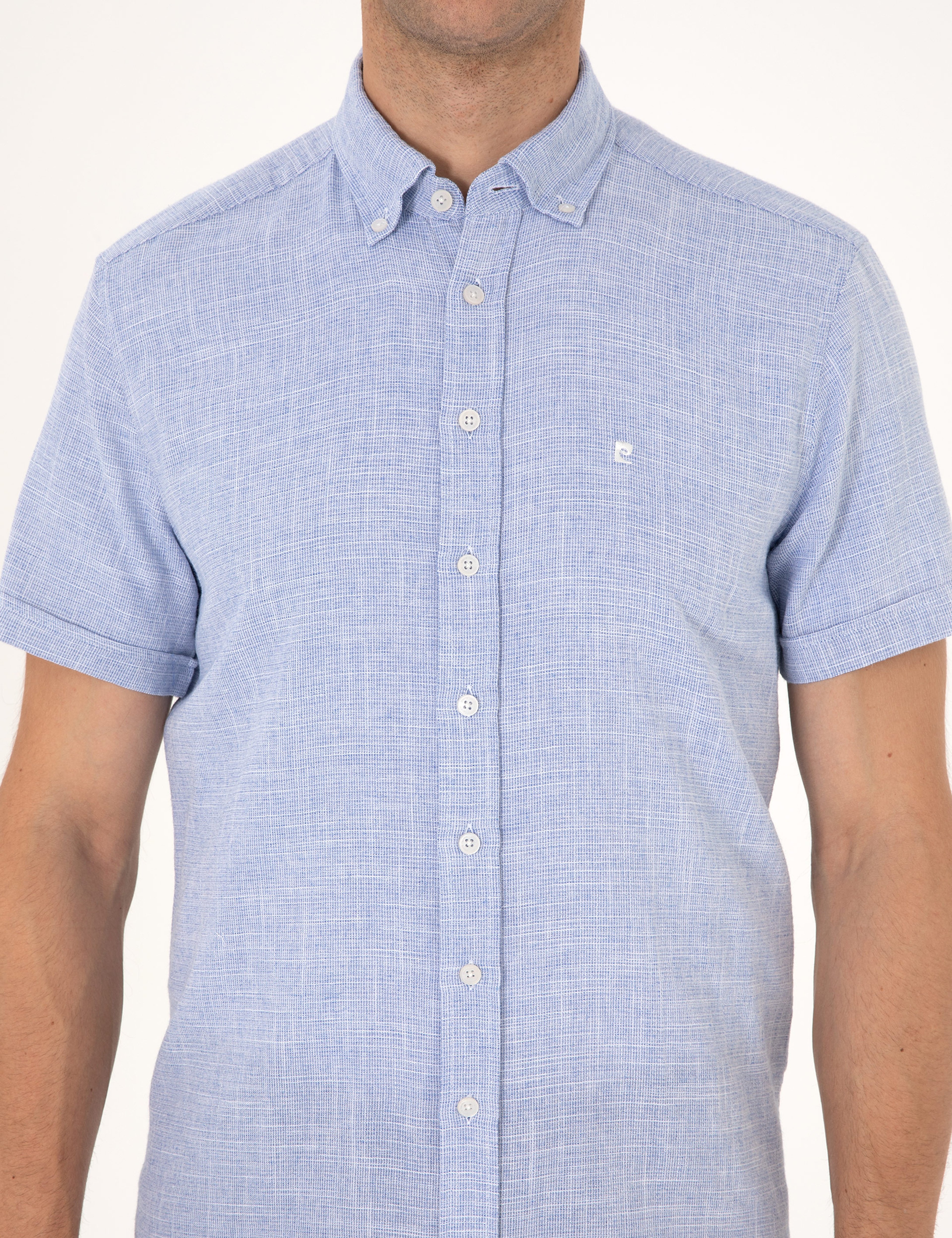 Mavi Regular Fit Kısa Kollu Gömlek - Image 6