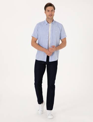 Mavi Regular Fit Kısa Kollu Gömlek