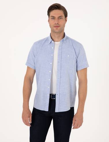 Mavi Regular Fit Kısa Kollu Gömlek