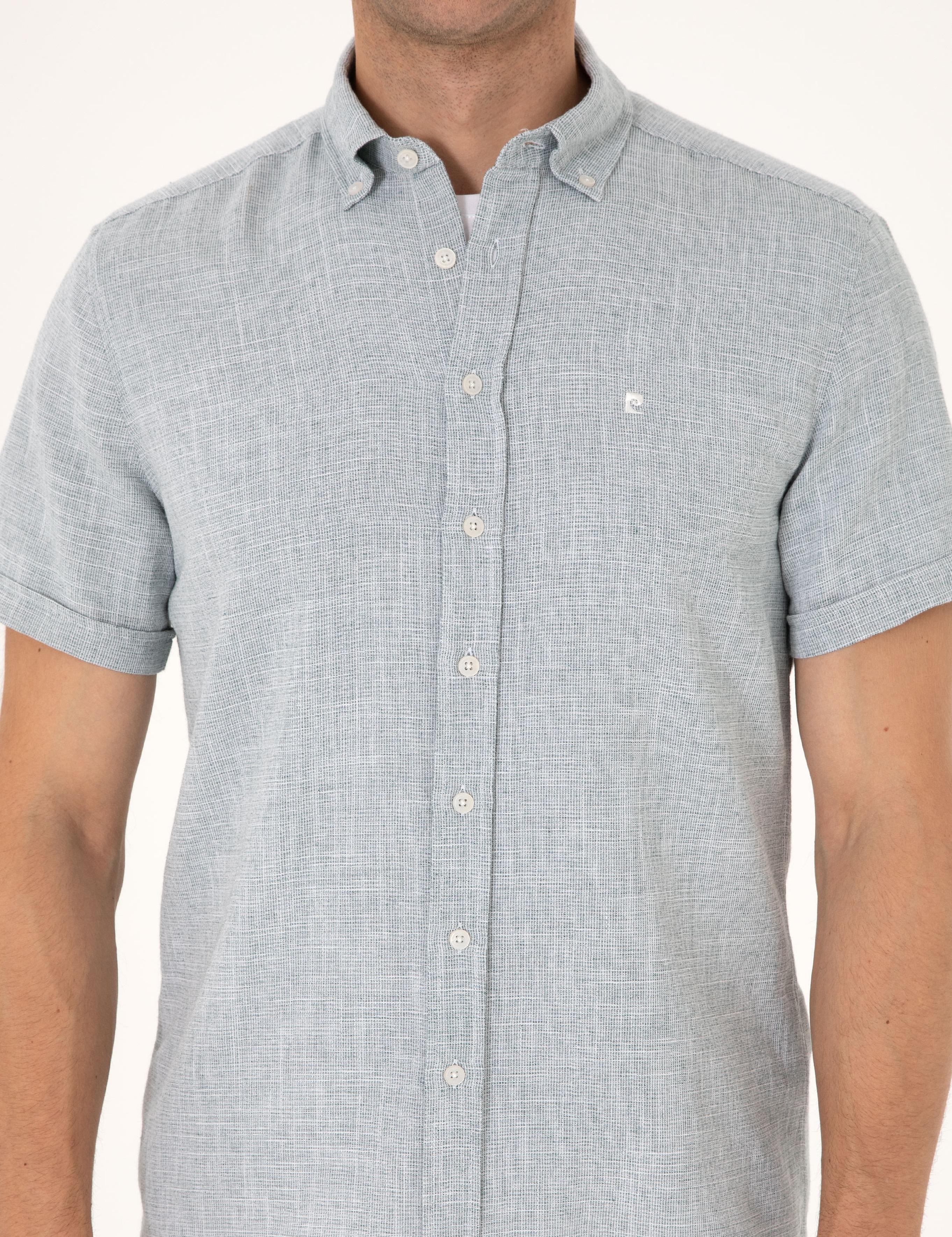 Yeşil Regular Fit Kısa Kollu Gömlek