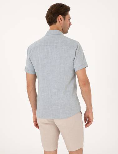 Yeşil Regular Fit Kısa Kollu Gömlek