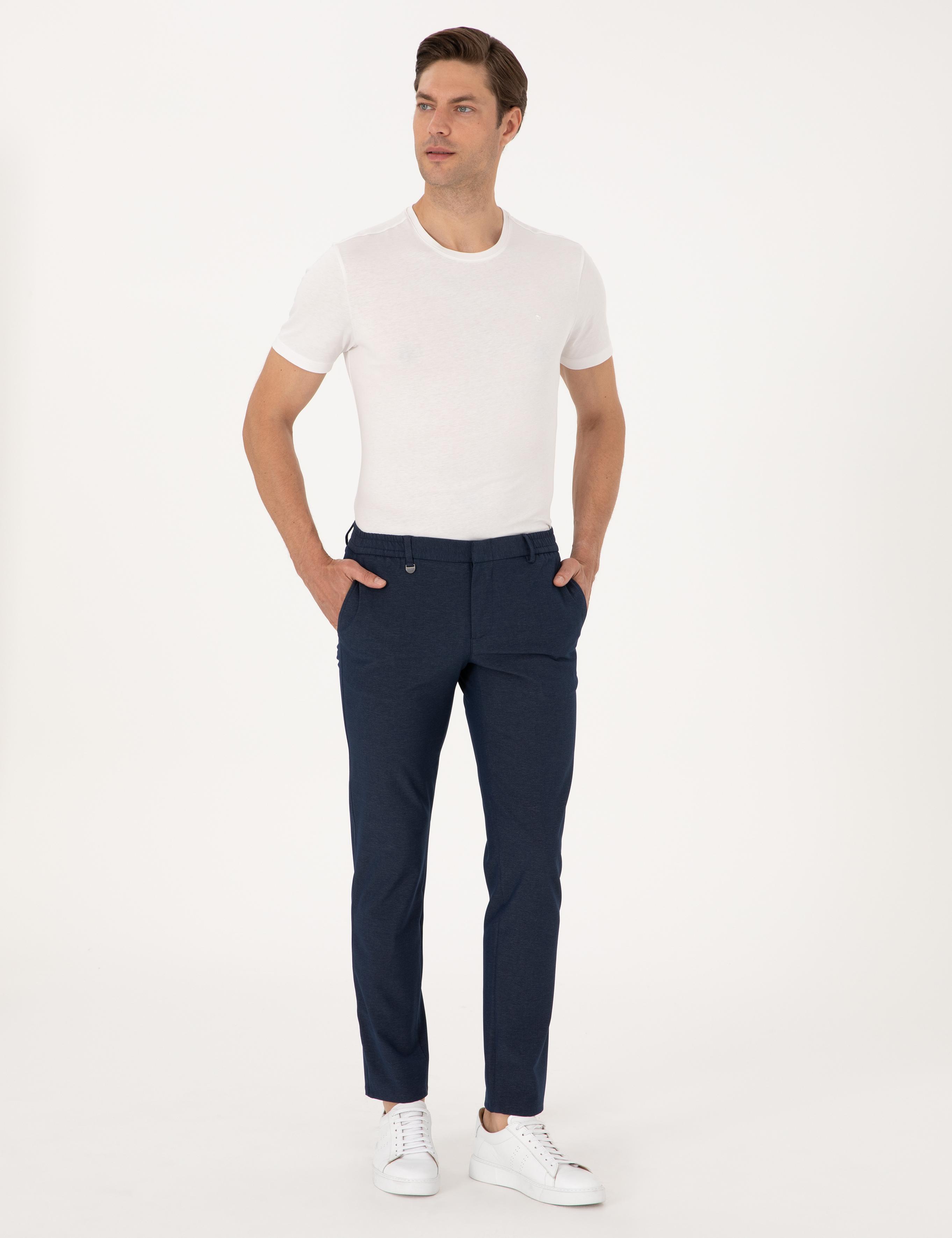 Lacivert Ex. Slim Fit Kumaş Pantolon