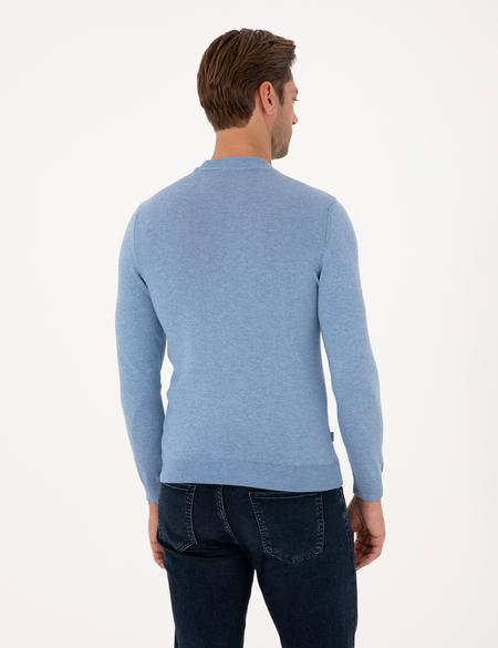 Mavi Melanj Slim Fit Çeyrek Yaka Basic Triko Kazak - 50314188087