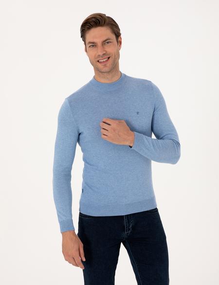 Mavi Melanj Slim Fit Çeyrek Yaka Basic Triko Kazak - 50314188087