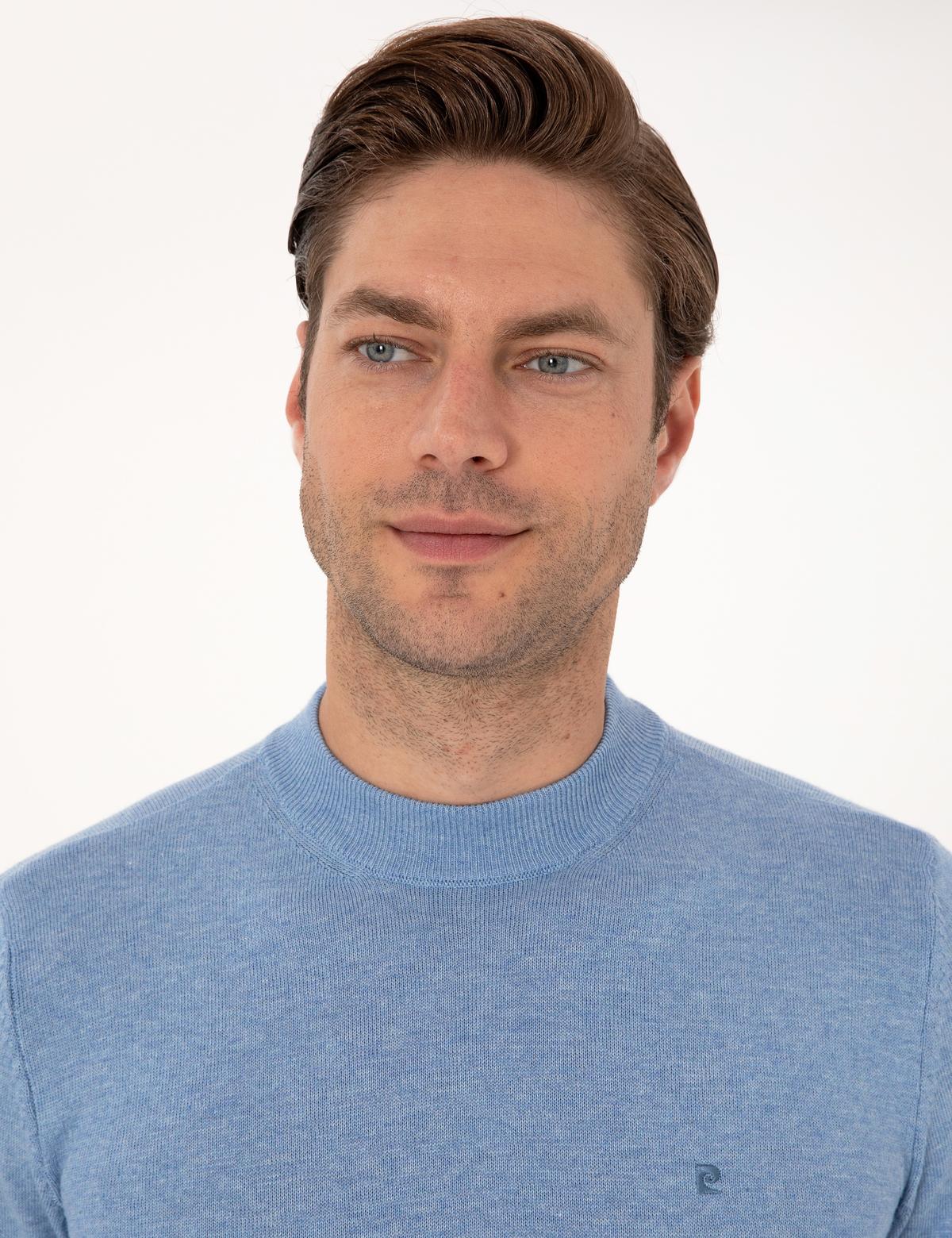 Mavi Melanj Slim Fit Çeyrek Yaka Basic Triko Kazak - 50314188087