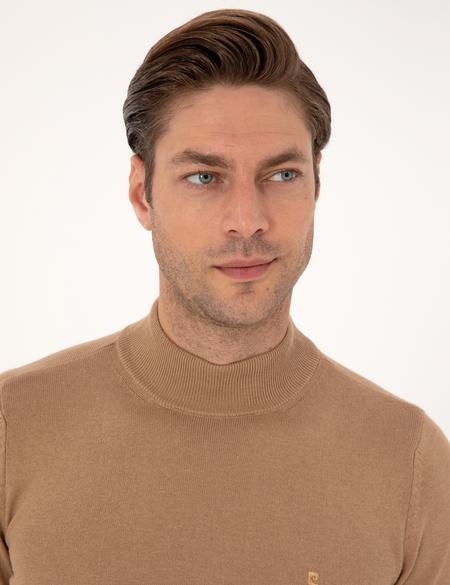 Camel Slim Fit Yarım Balıkçı Yaka Basic Triko Kazak - 50314176146