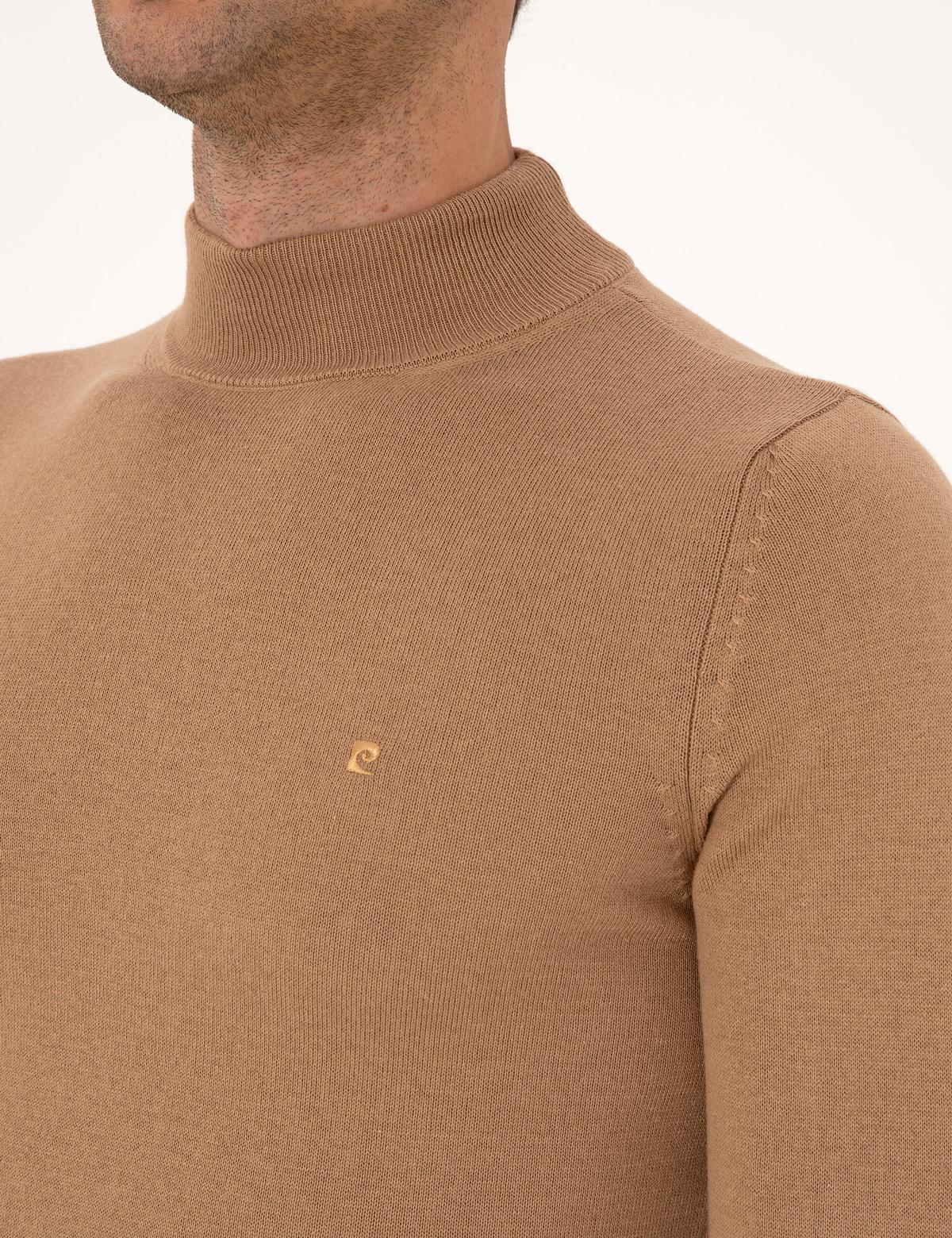 Camel Slim Fit Yarım Balıkçı Yaka Basic Triko Kazak - 50314176146