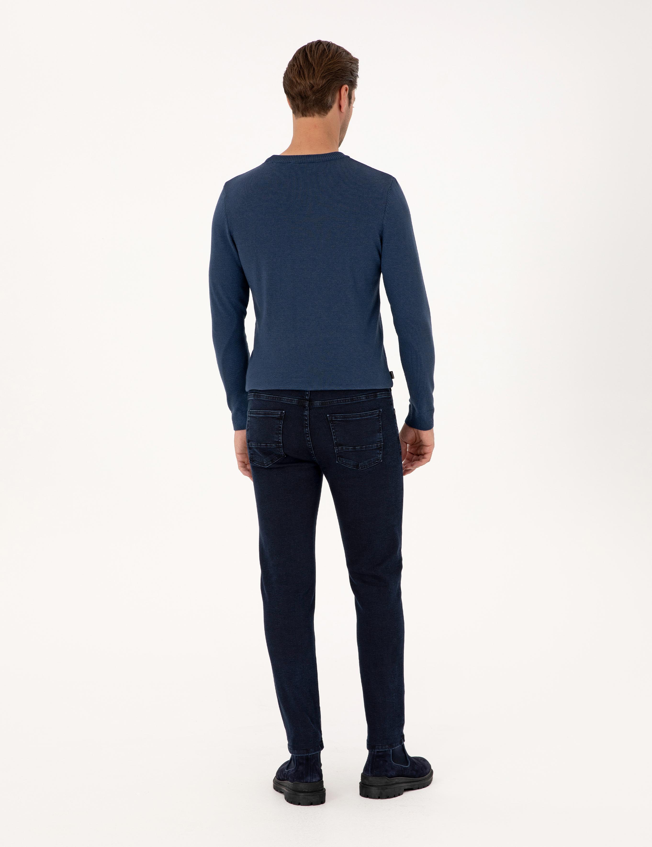 Lacivert Slim Fit Jean Pantolon