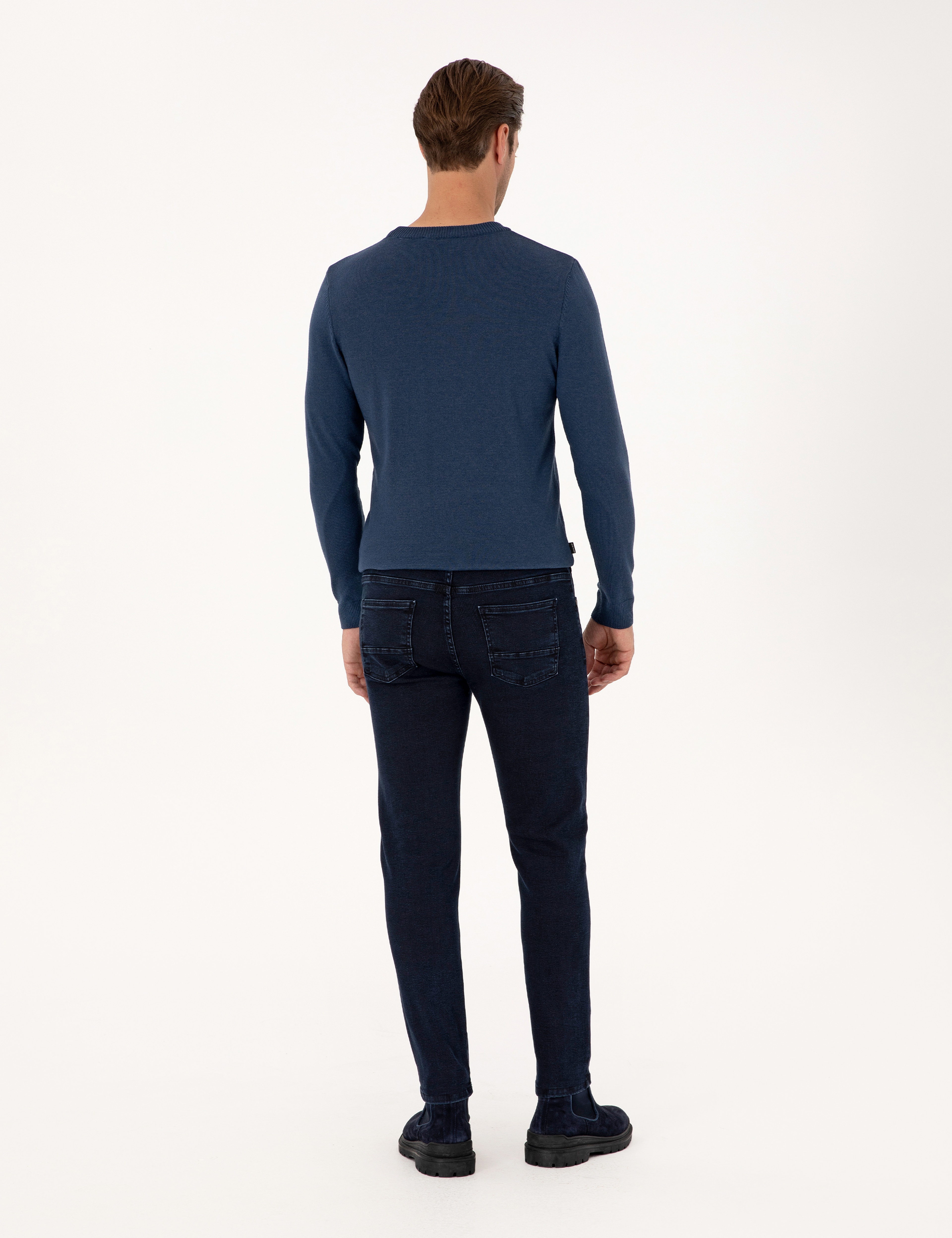 Lacivert Slim Fit Jean Pantolon - Image 4