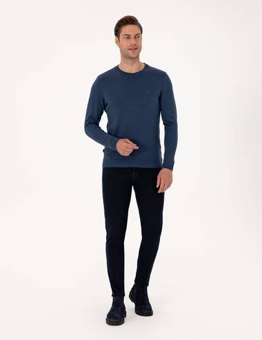 Lacivert Slim Fit Jean Pantolon