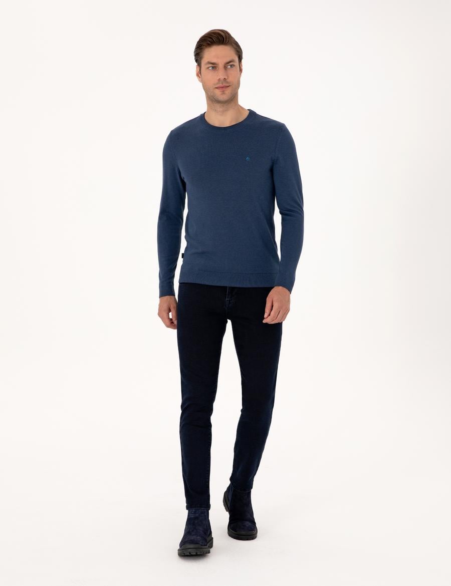 Lacivert Slim Fit Jean Pantolon