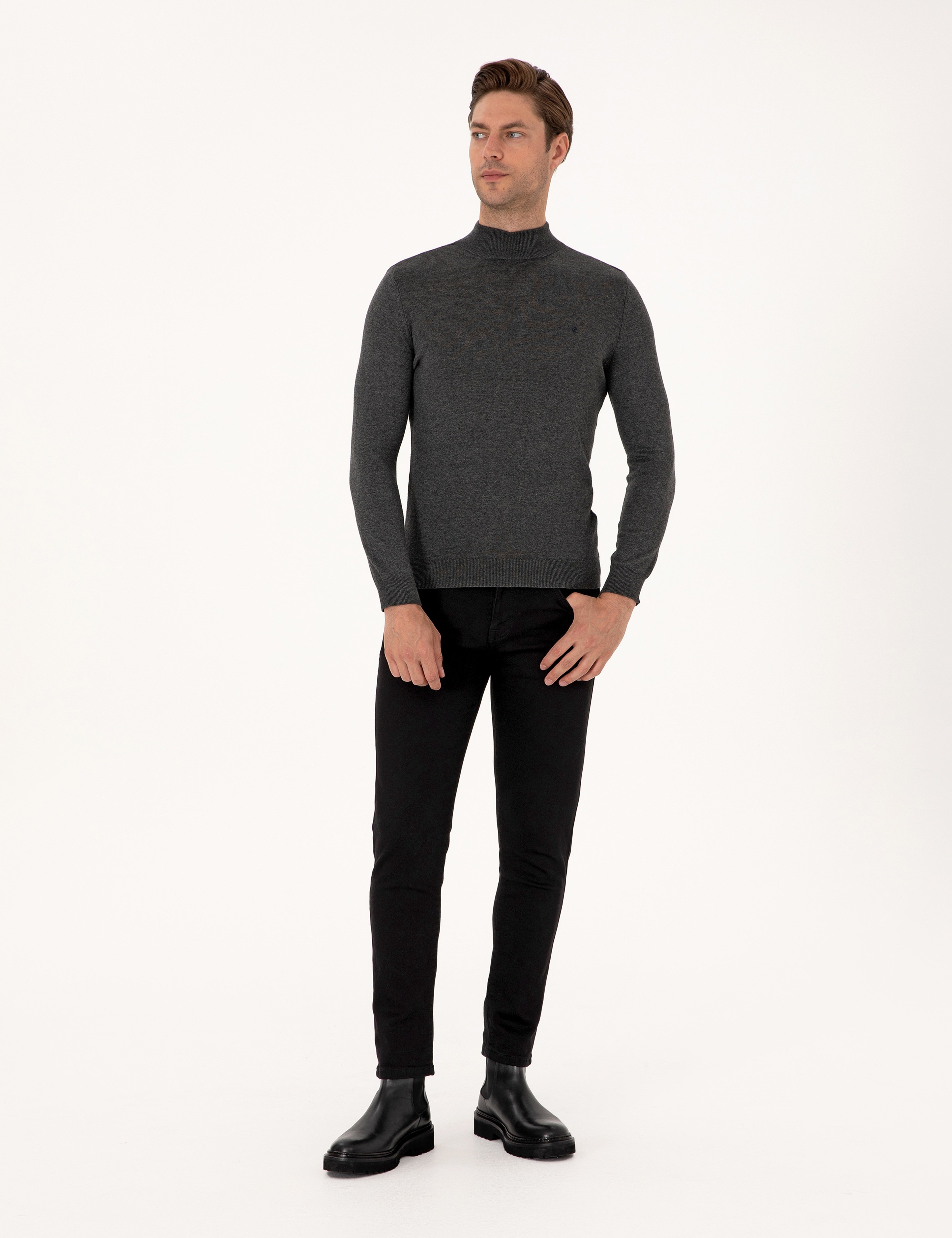 Siyah Slim Fit Jean Pantolon - Image 1