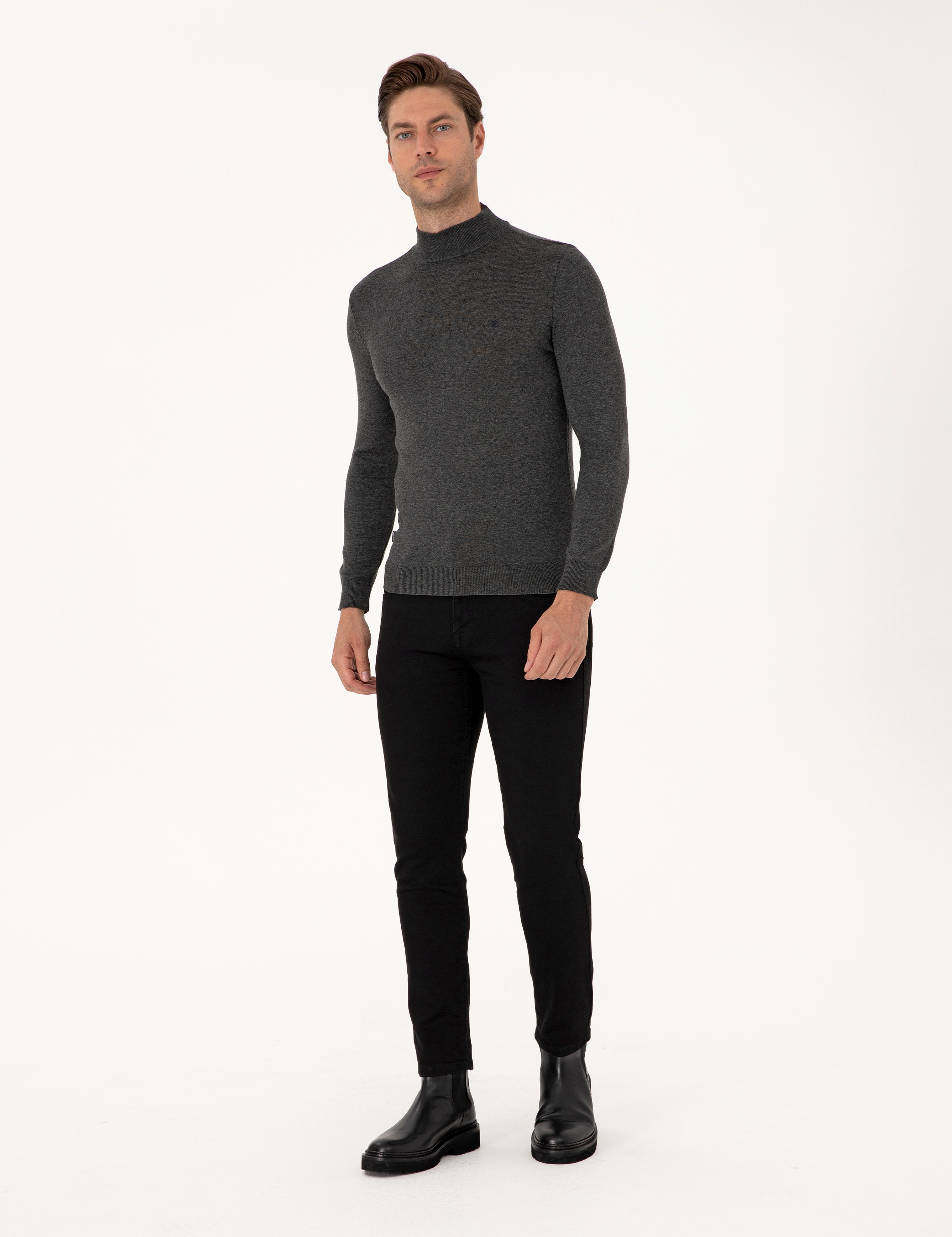 Siyah Slim Fit Jean Pantolon - Image 3