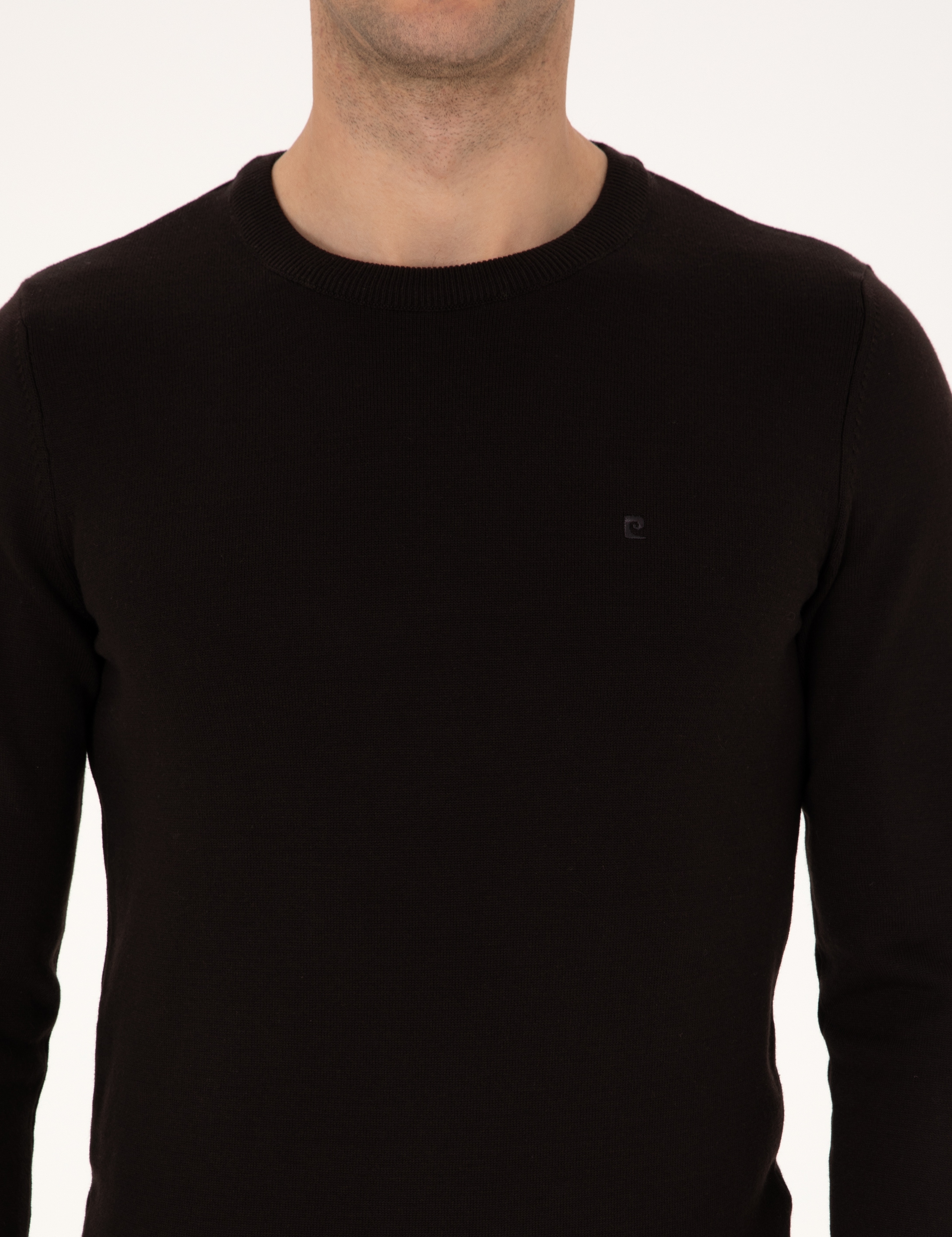 Koyu Kahverengi Slim Fit Bisiklet Yaka Basic Triko Kazak - Image 6