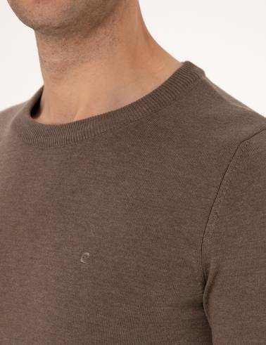 Vizon Melanj Slim Fit Bisiklet Yaka Basic Triko Kazak