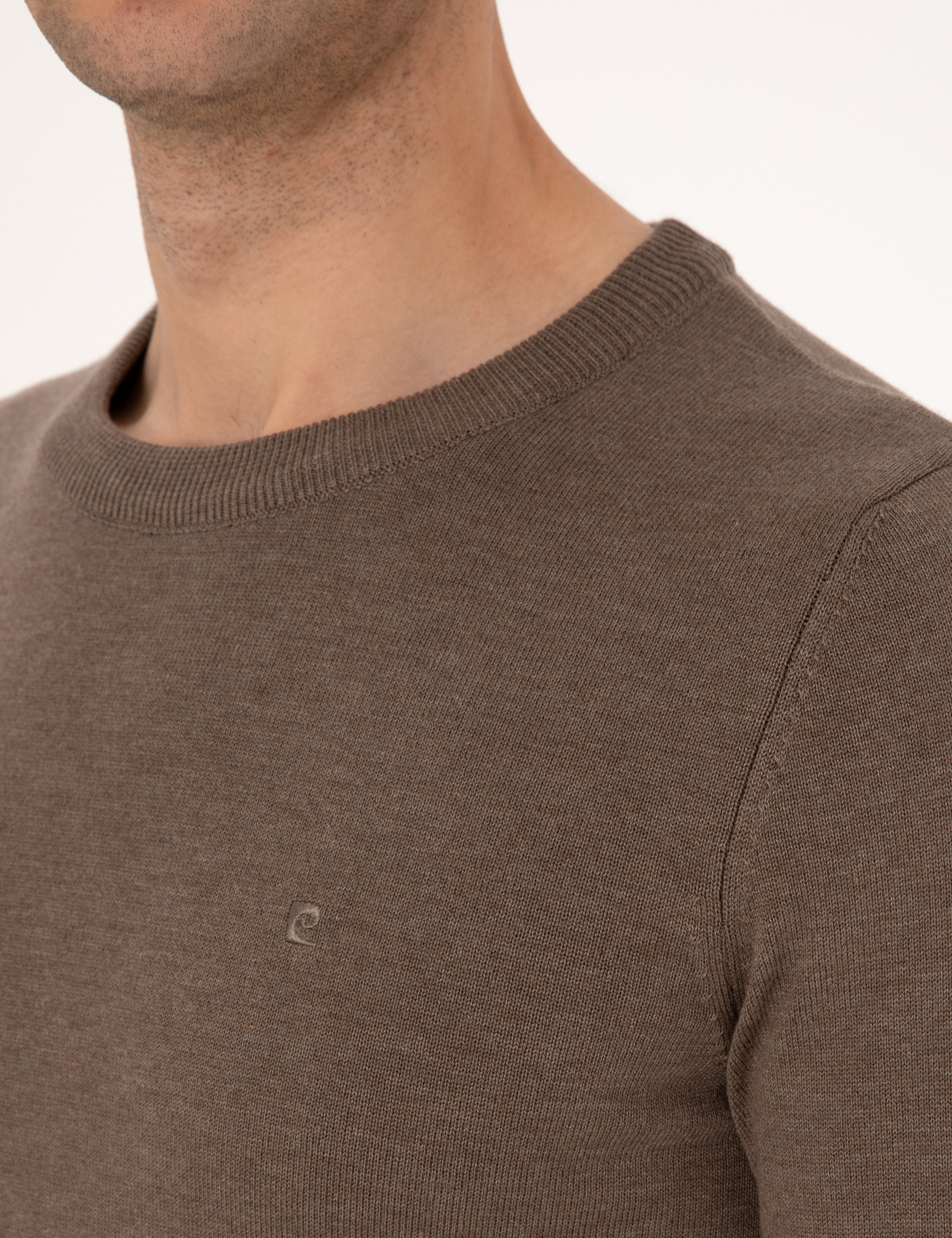 Vizon Melanj Slim Fit Bisiklet Yaka Basic Triko Kazak - Image 7