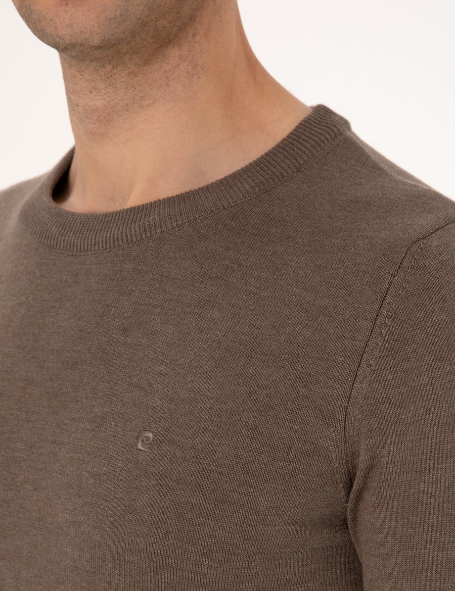 Vizon Melanj Slim Fit Bisiklet Yaka Basic Triko Kazak