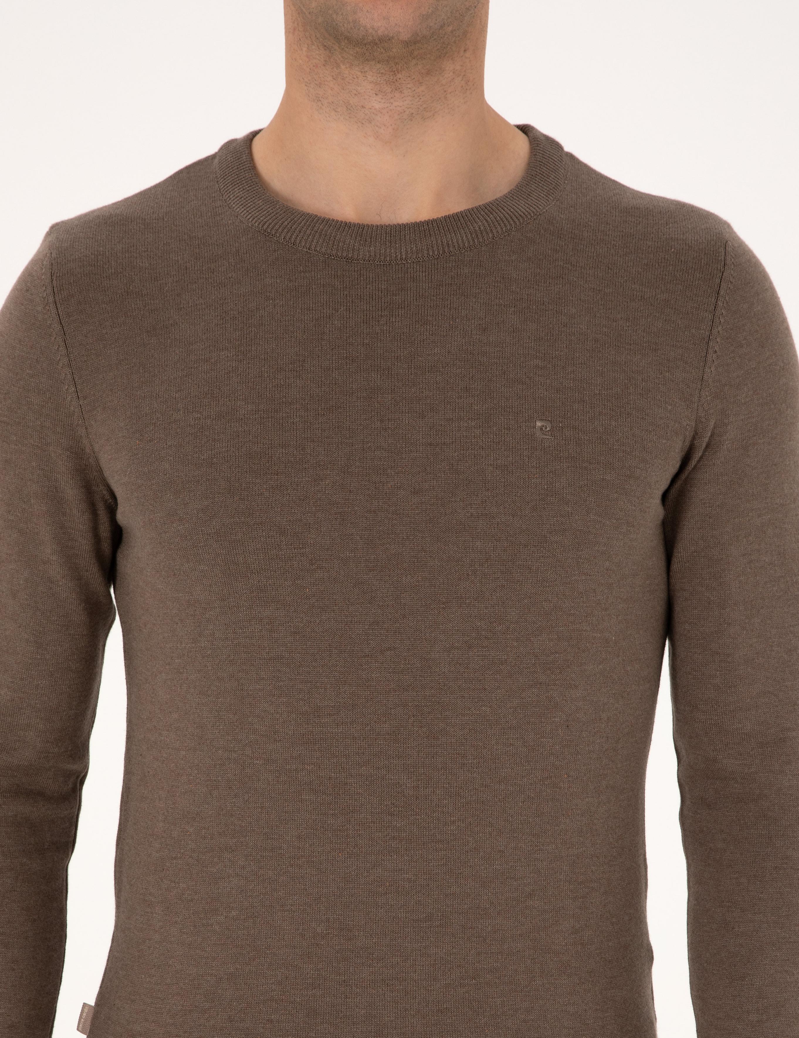 Vizon Melanj Slim Fit Bisiklet Yaka Basic Triko Kazak