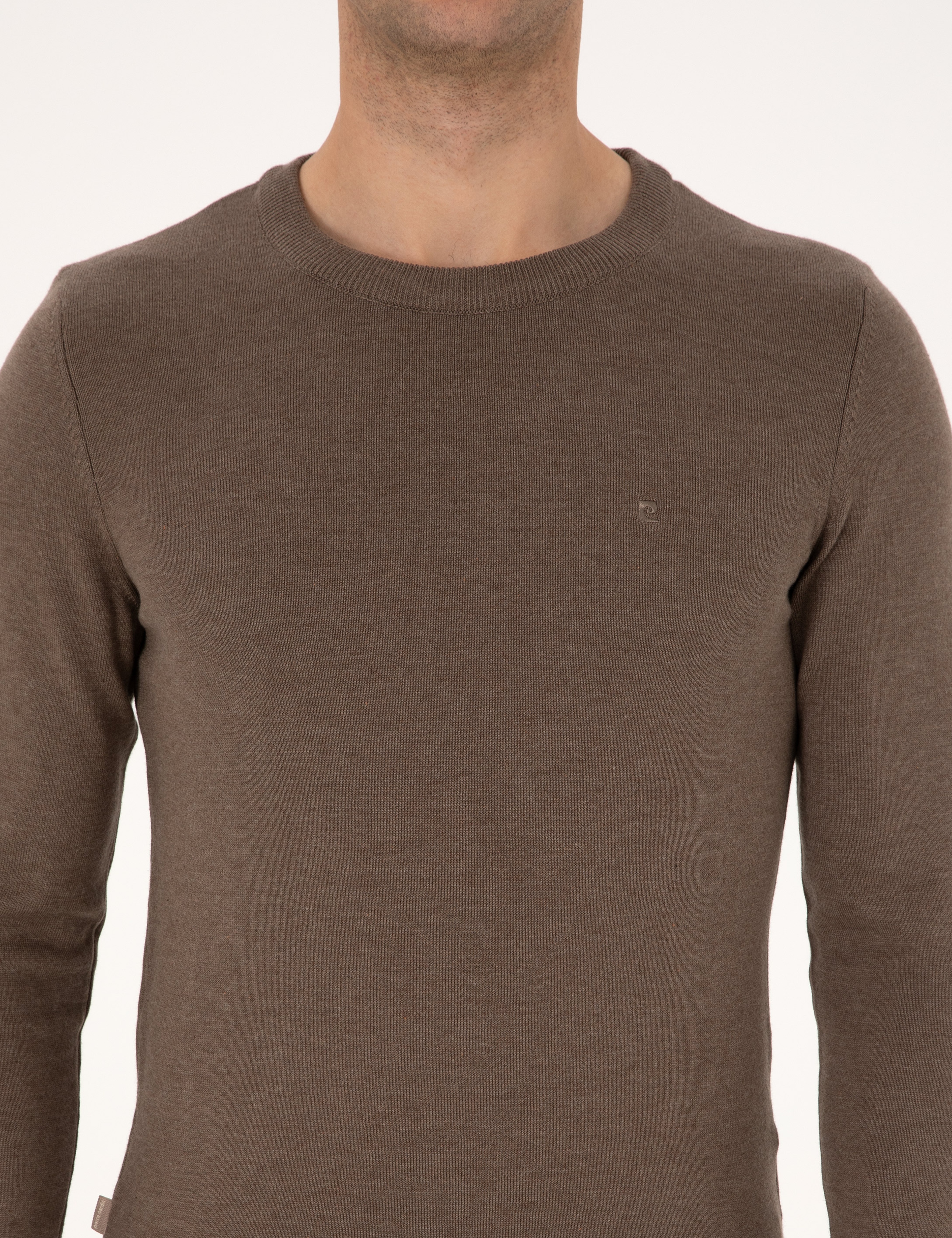 Vizon Melanj Slim Fit Bisiklet Yaka Basic Triko Kazak - Image 6