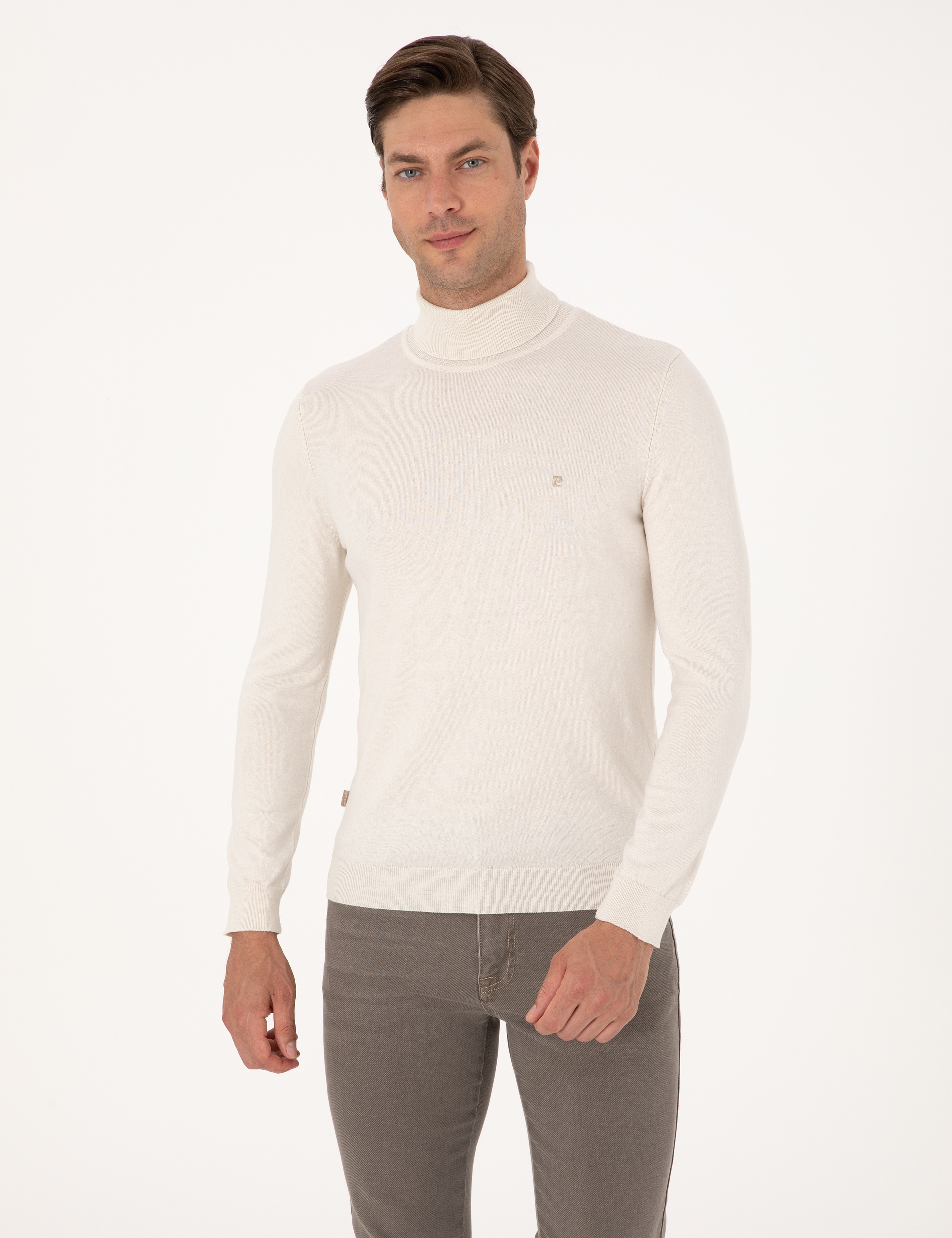 Taş Slim Fit Balıkçı Yaka Basic Triko Kazak