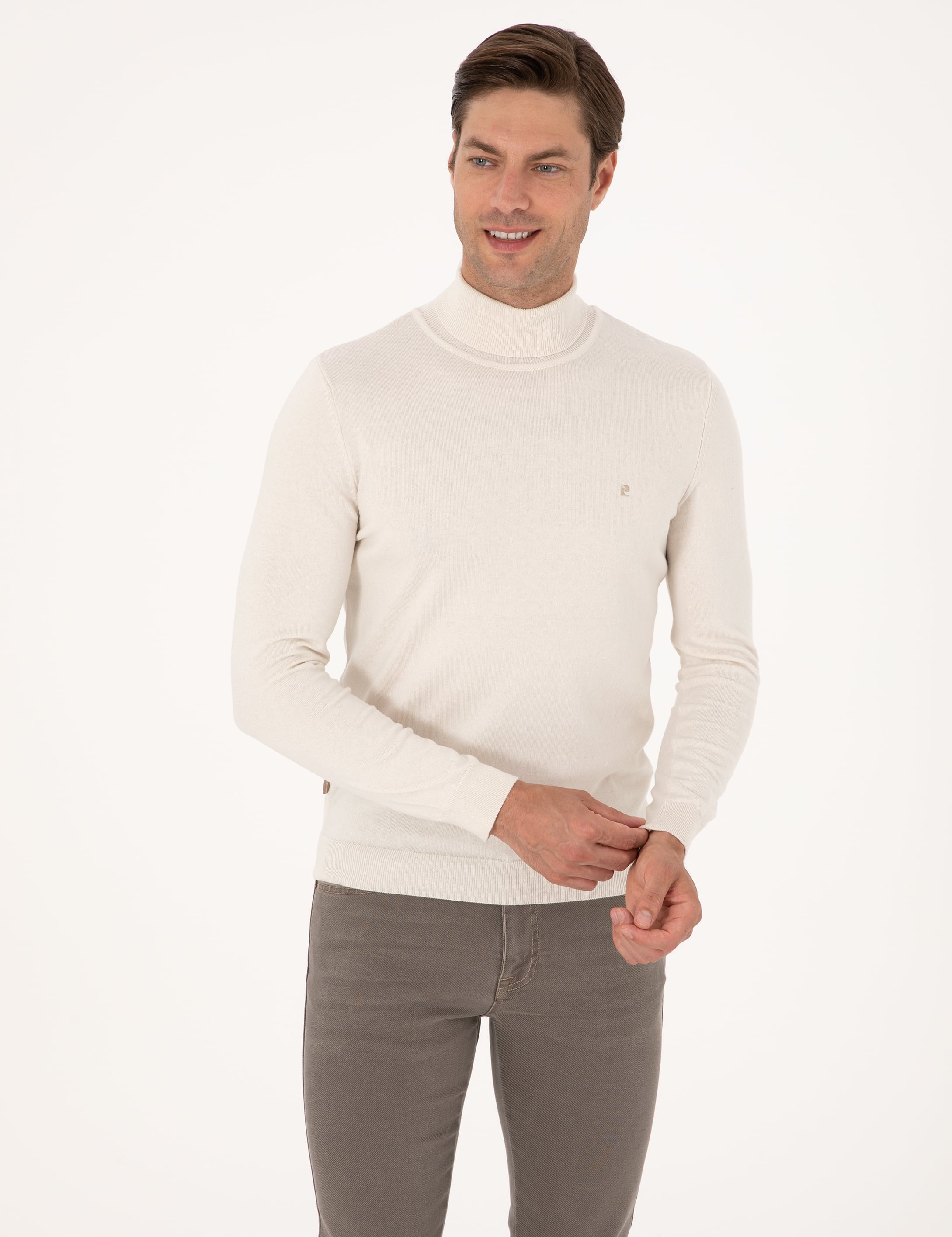 Taş Slim Fit Balıkçı Yaka Basic Triko Kazak