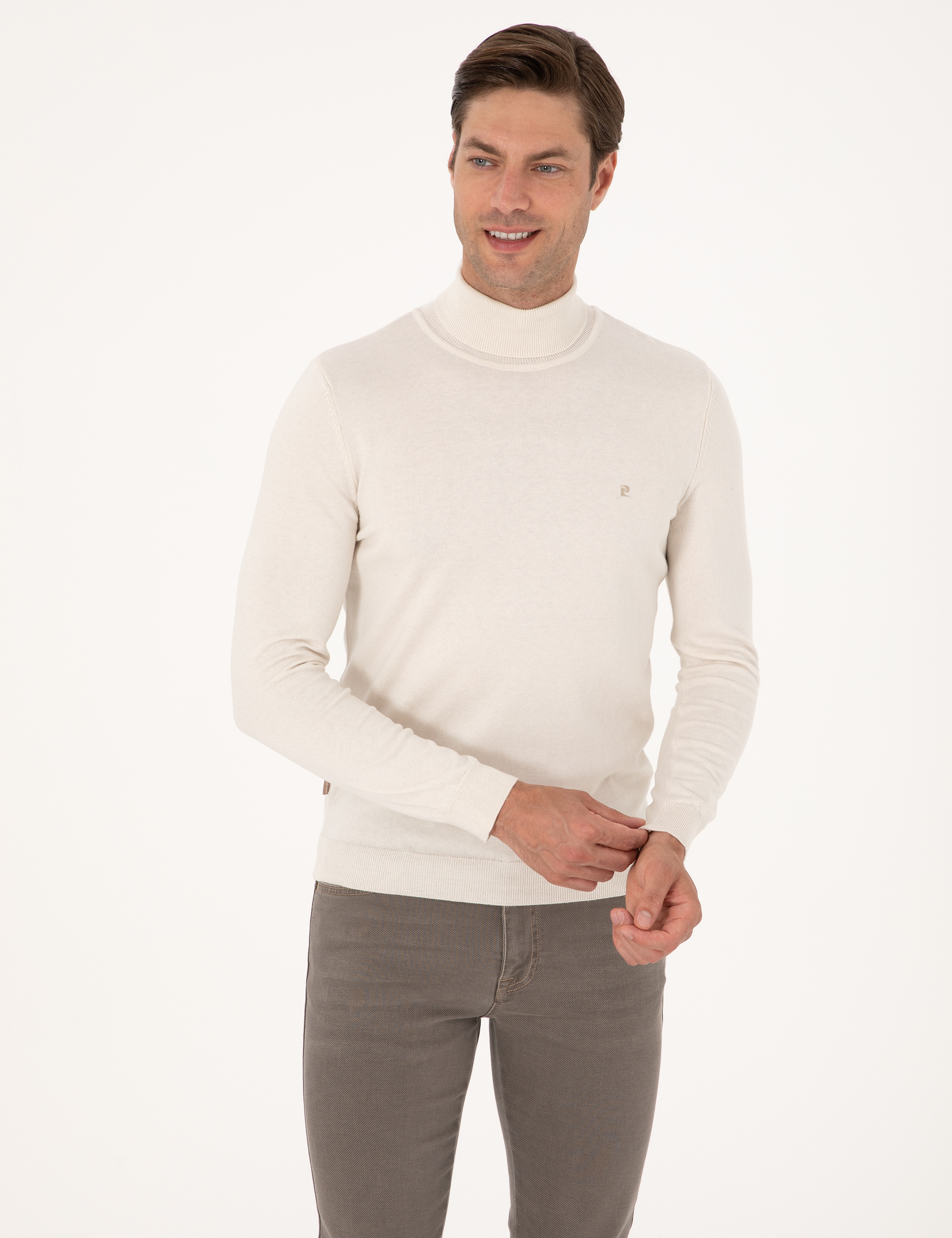Taş Slim Fit Balıkçı Yaka Basic Triko Kazak - Image 3