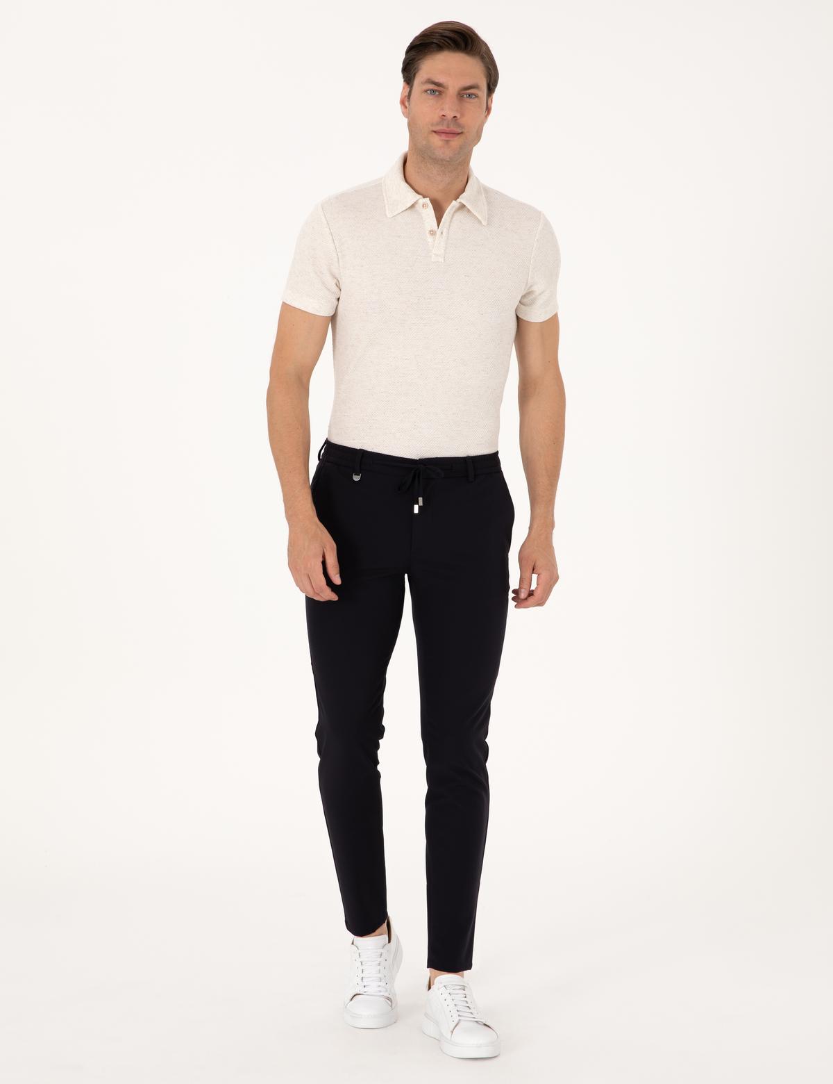 Lacivert Klasik Jogger Pantolon