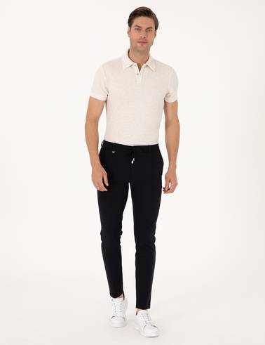 Lacivert Klasik Jogger Pantolon
