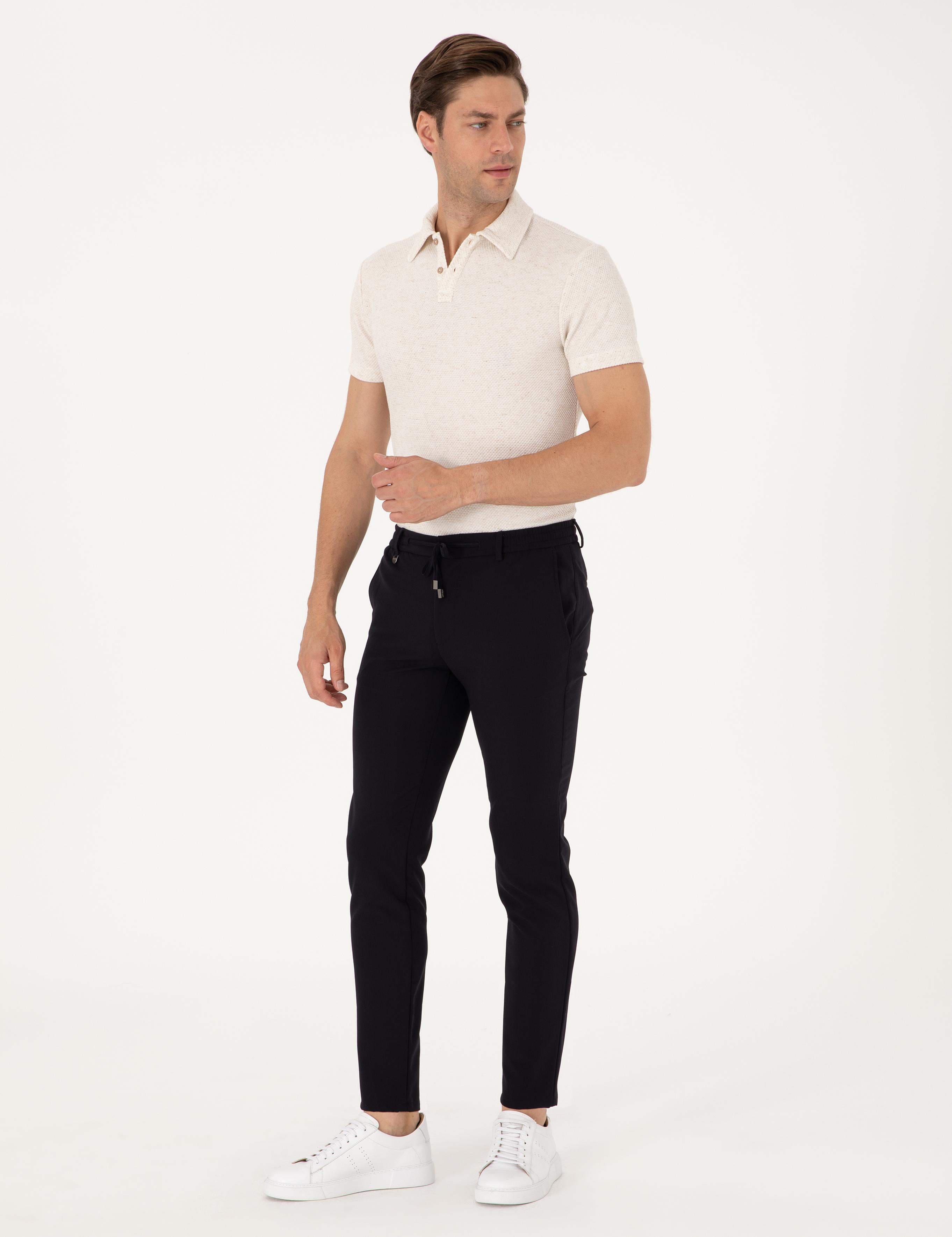 Lacivert Klasik Jogger Pantolon