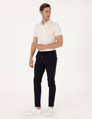 Lacivert Klasik Jogger Pantolon