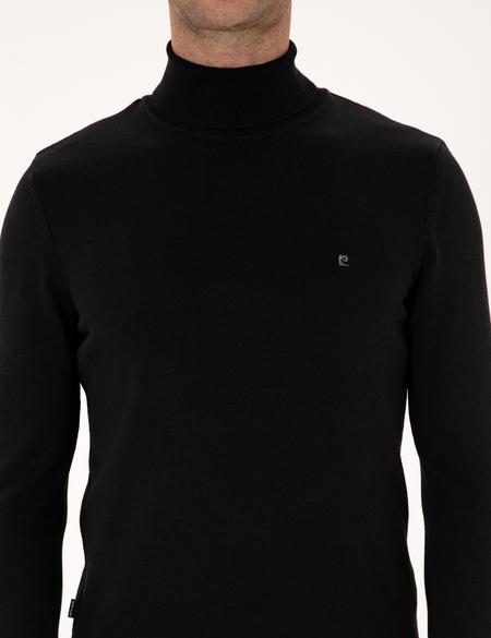 Siyah Slim Fit Balıkçı Yaka Basic Triko Kazak - 50314202006