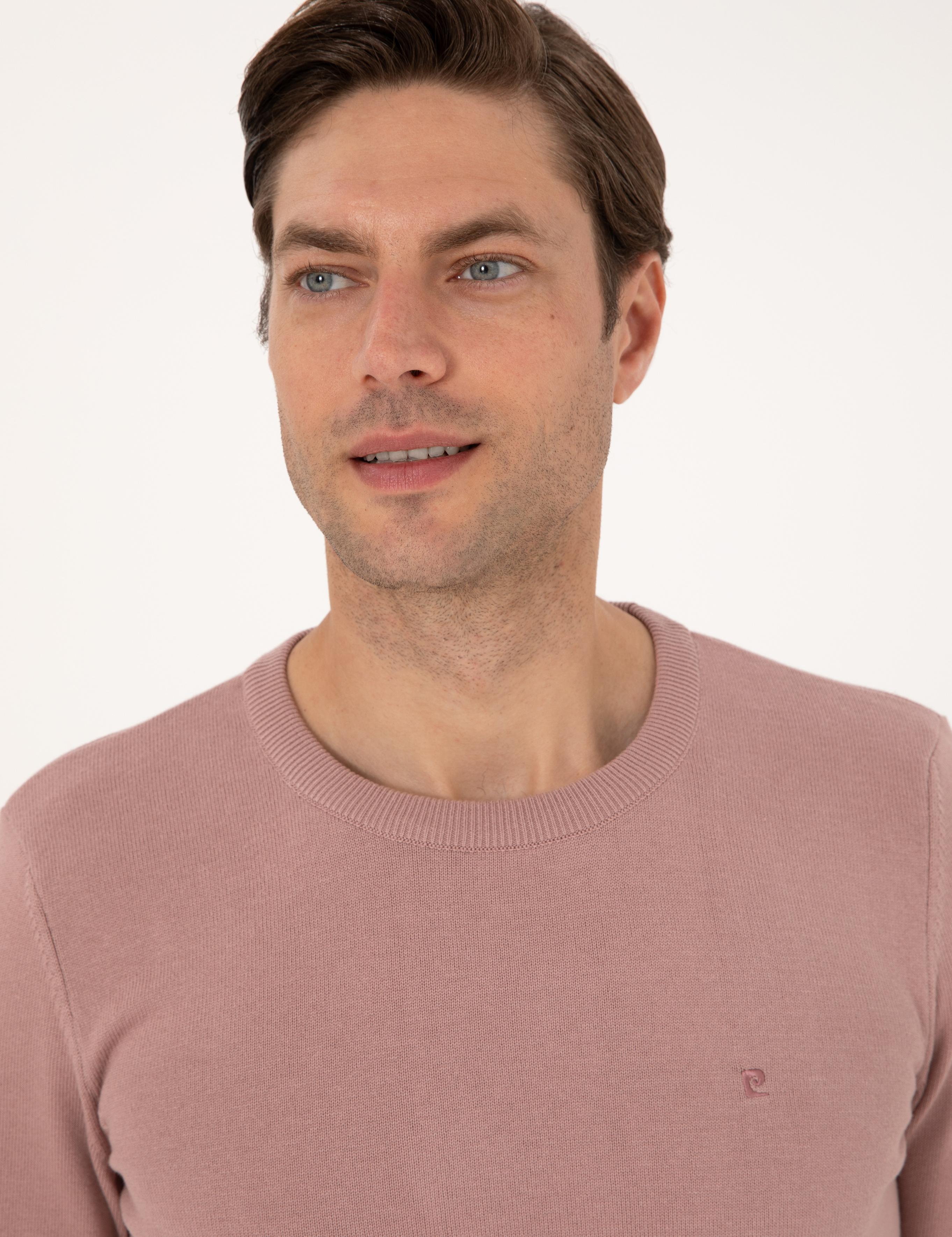 Gül Kurusu Slim Fit Bisiklet Yaka Basic Triko Kazak