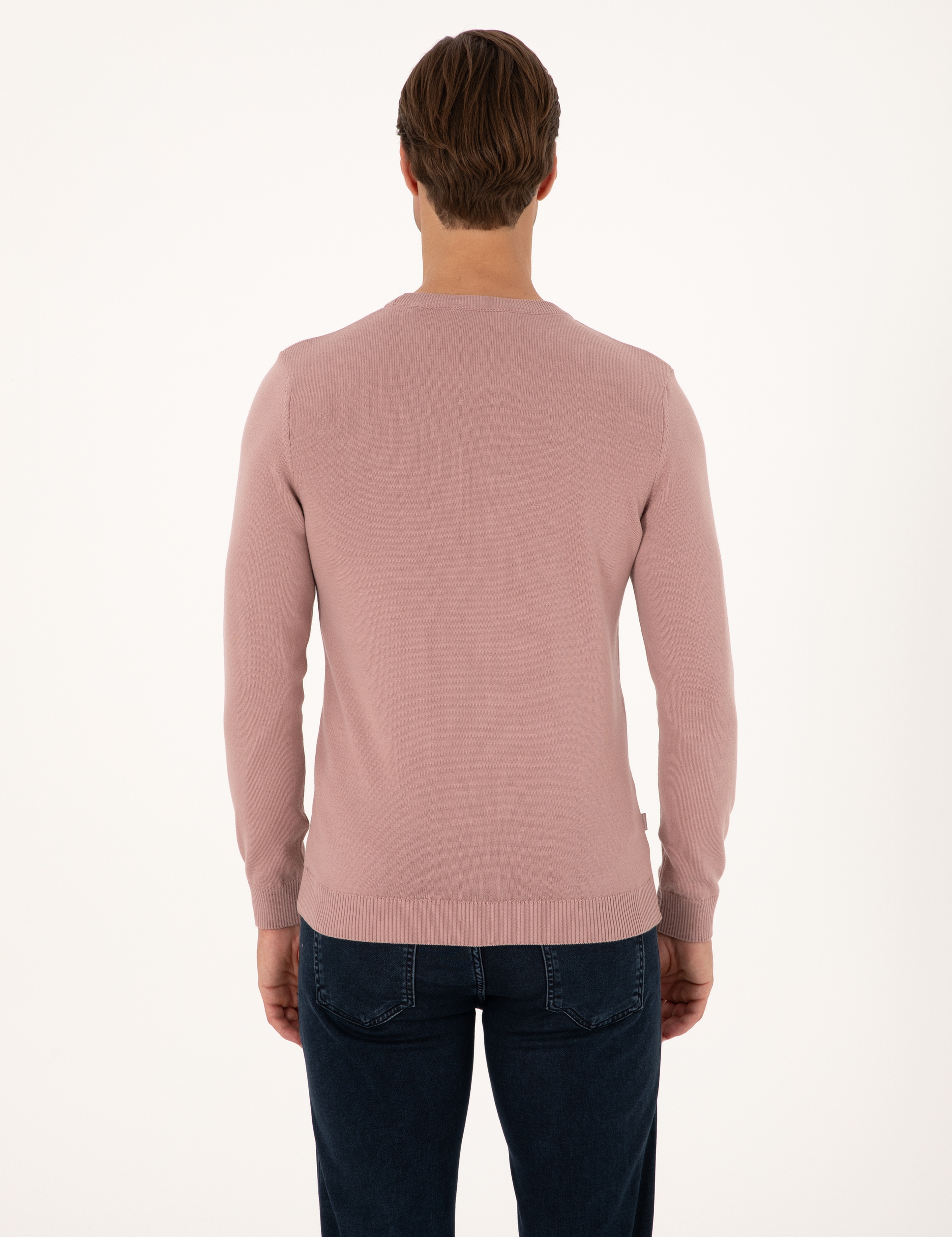 Gül Kurusu Slim Fit Bisiklet Yaka Basic Triko Kazak - Image 5