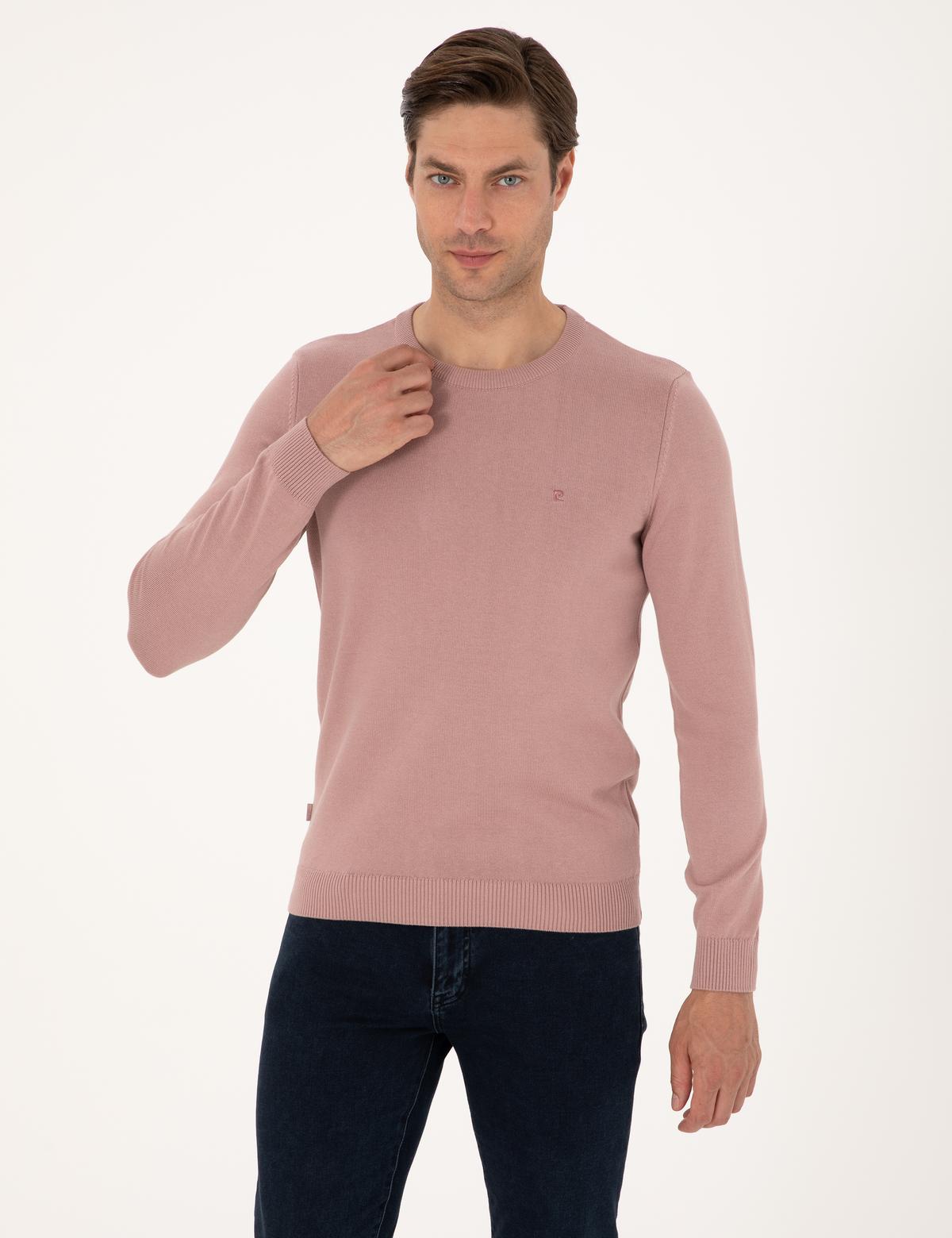 Gül Kurusu Slim Fit Bisiklet Yaka Basic Triko Kazak