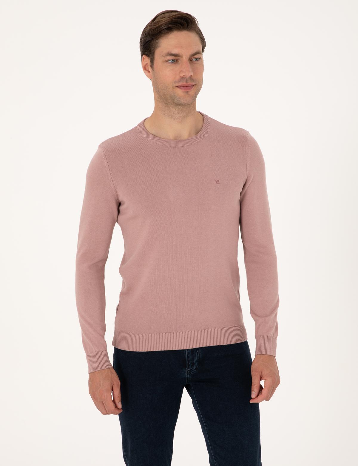 Gül Kurusu Slim Fit Bisiklet Yaka Basic Triko Kazak - 50315509024