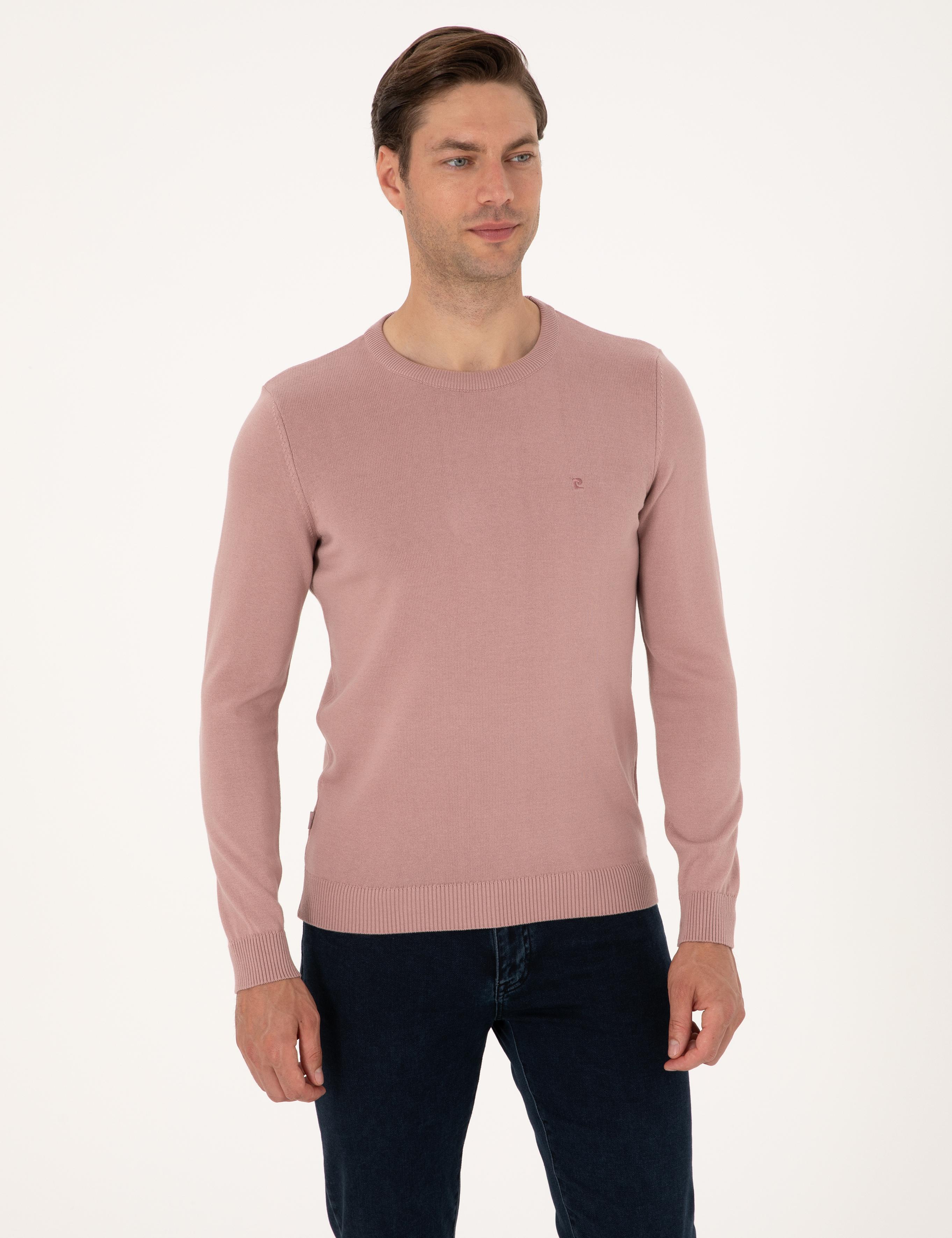 Gül Kurusu Slim Fit Bisiklet Yaka Basic Triko Kazak